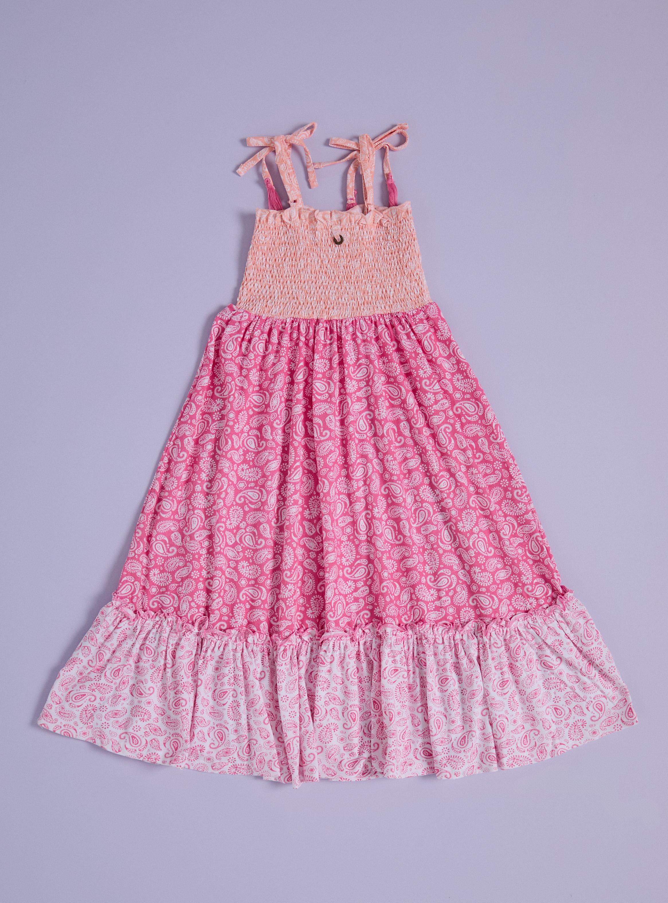 Vestido Estampado Detalles Flecos Niña-1