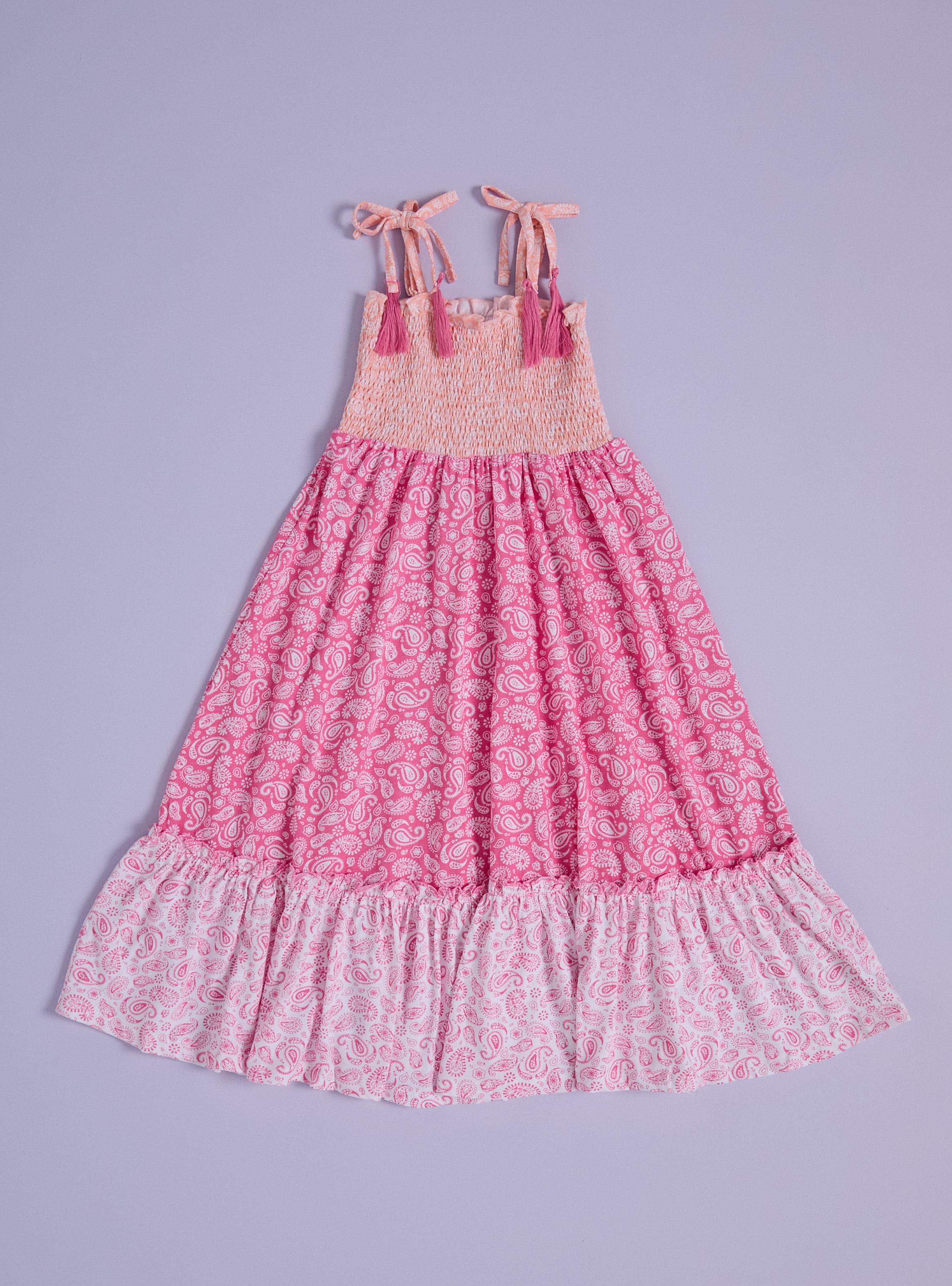 Vestido Estampado Detalles Flecos Niña-0