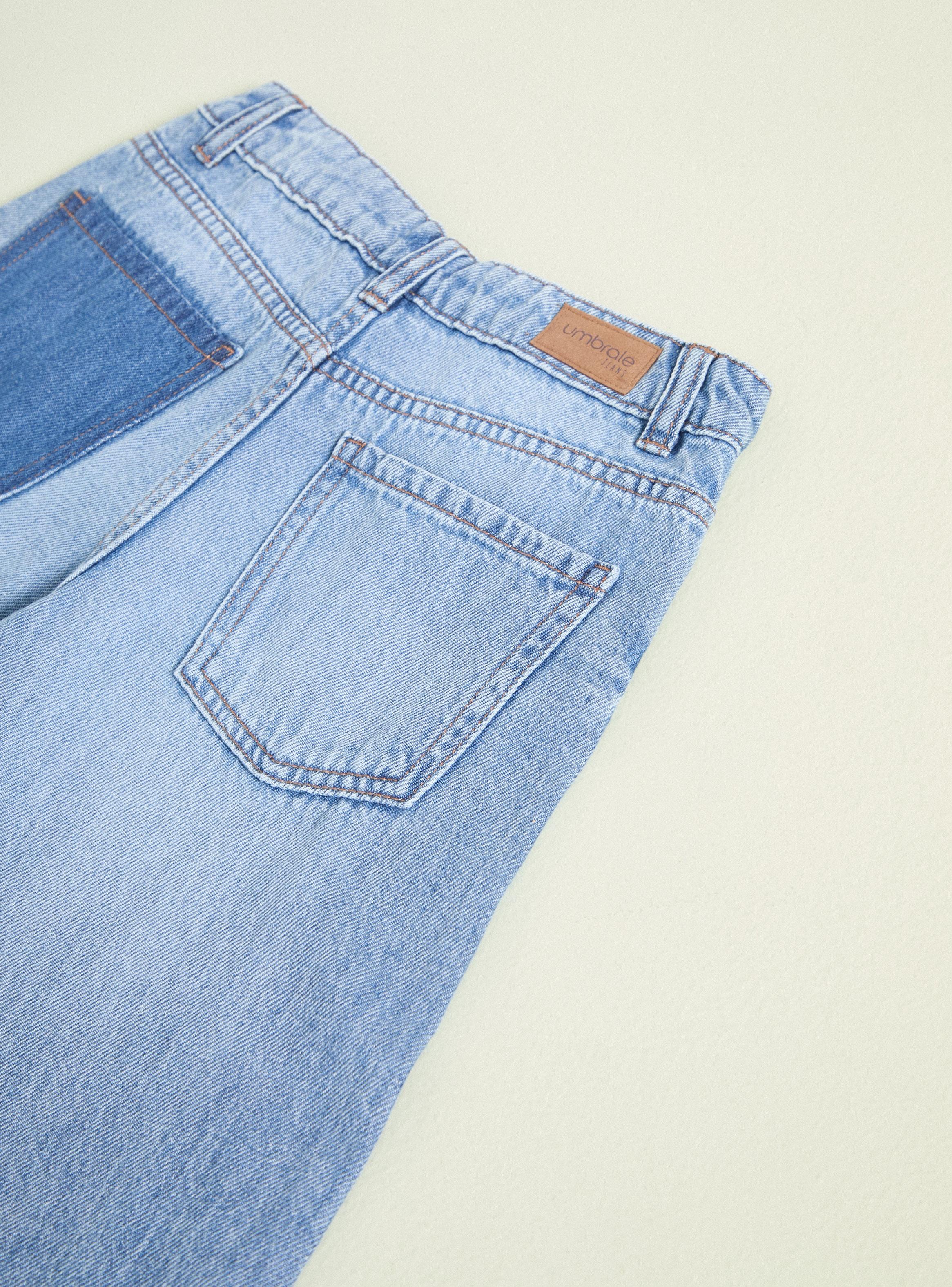Jeans Wide Leg de Algodón Niña-4