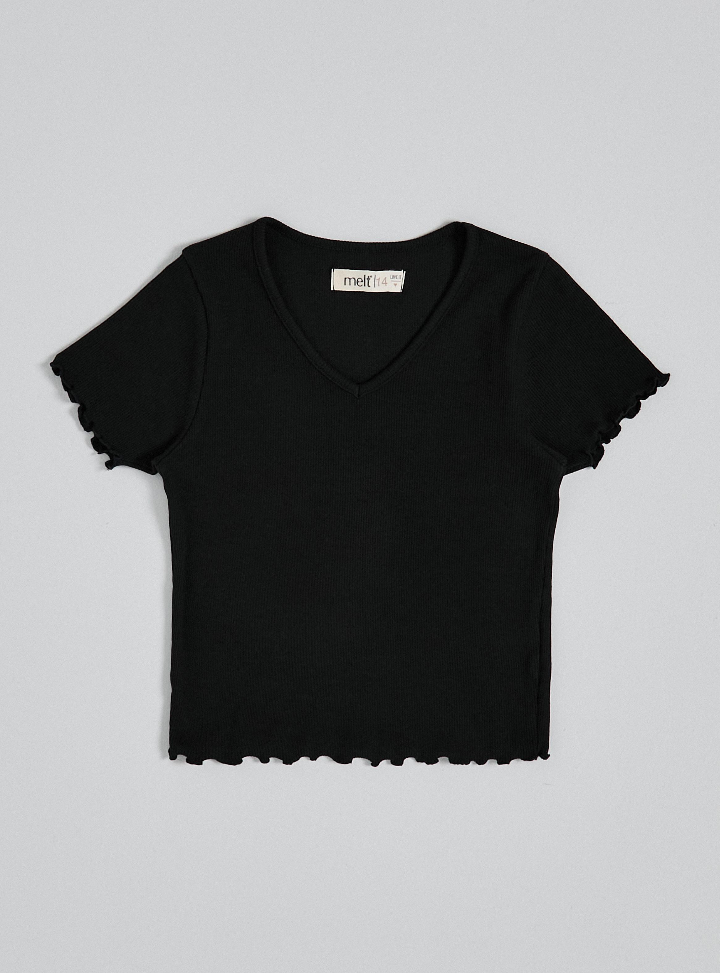 Polera Rib con Borde Irregular-0