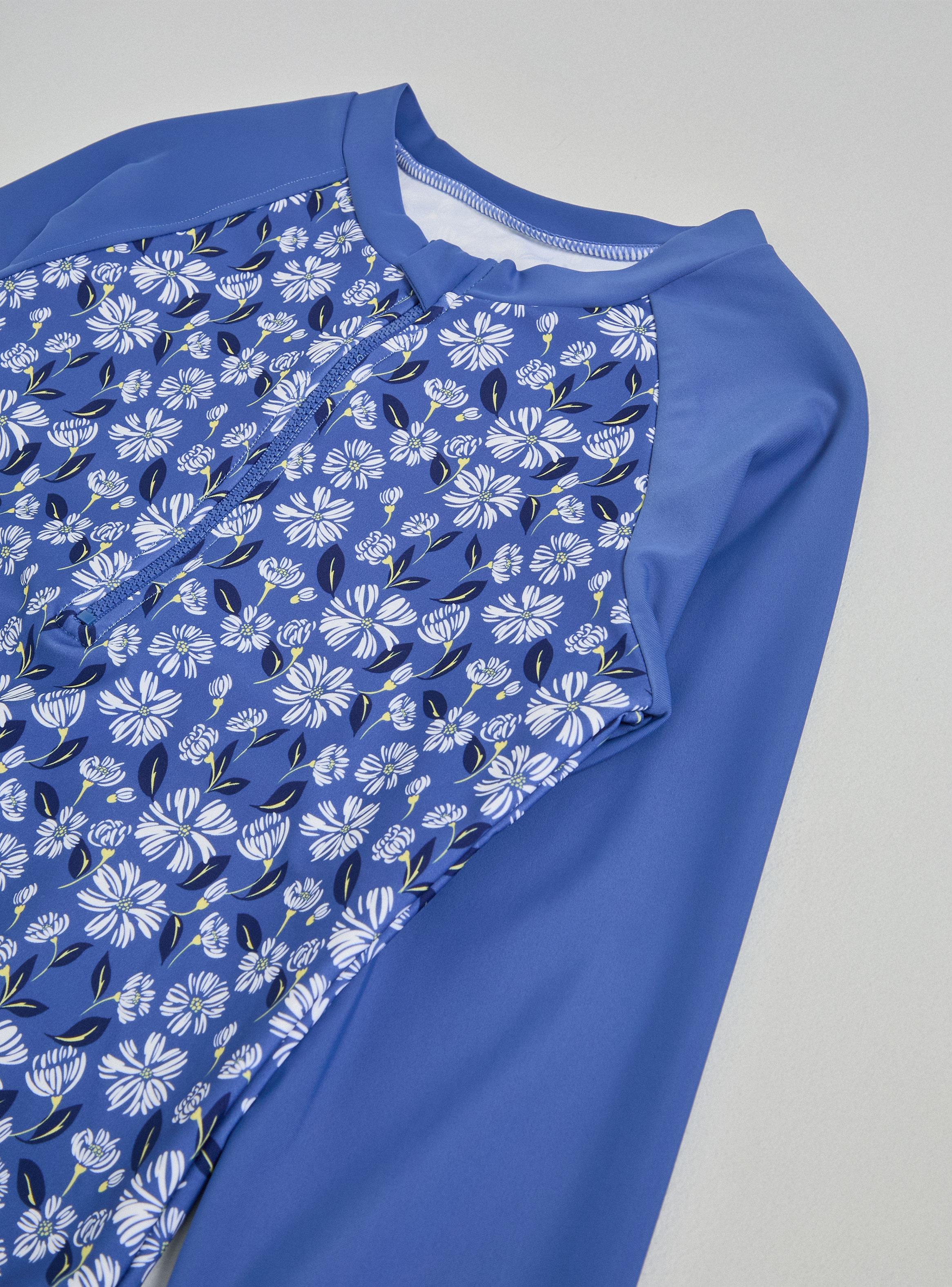 Traje de Baño Manga Larga Estampado Block Color-2