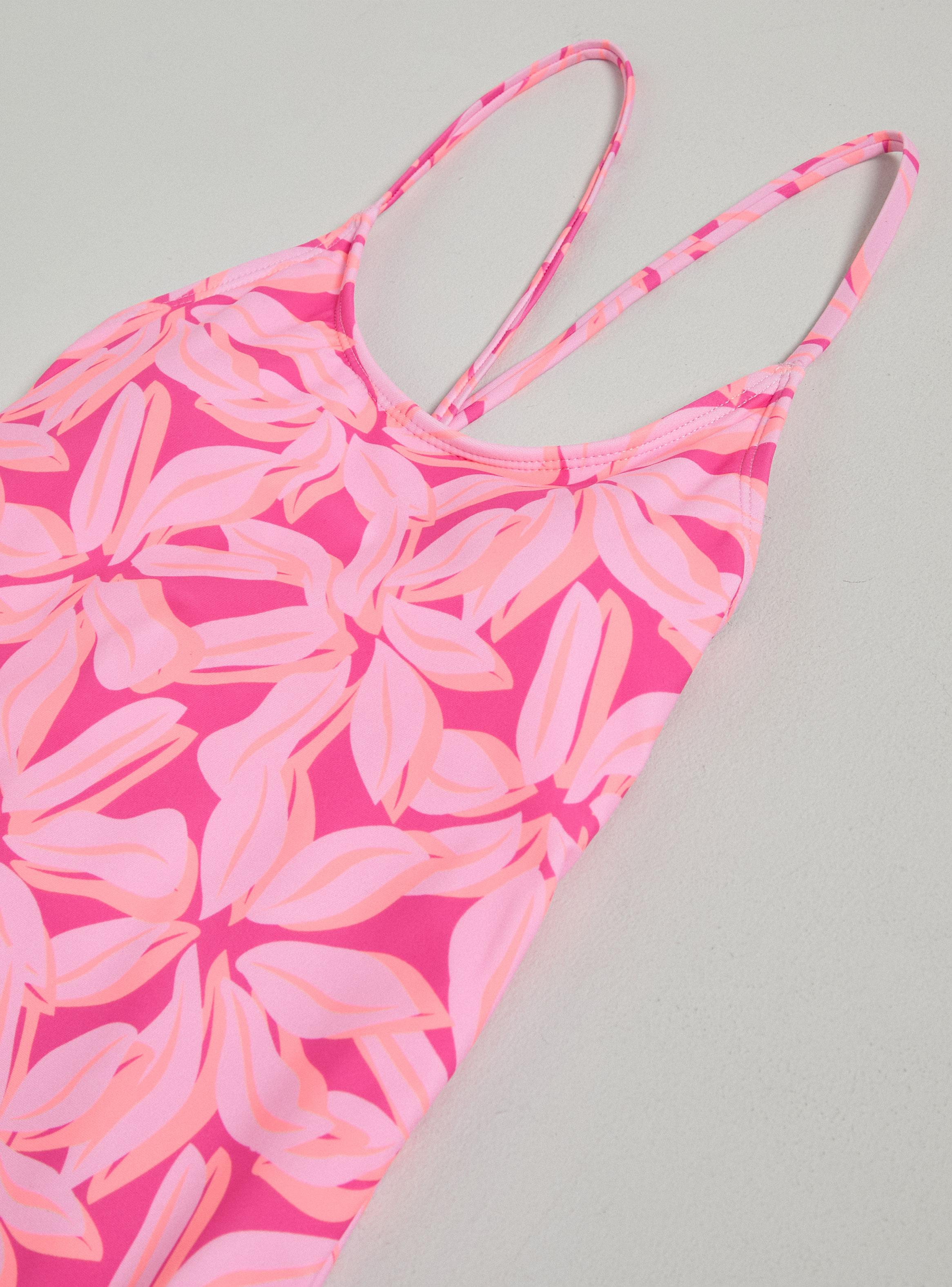 Traje de Baño Estampado Floral con Tiritas-2