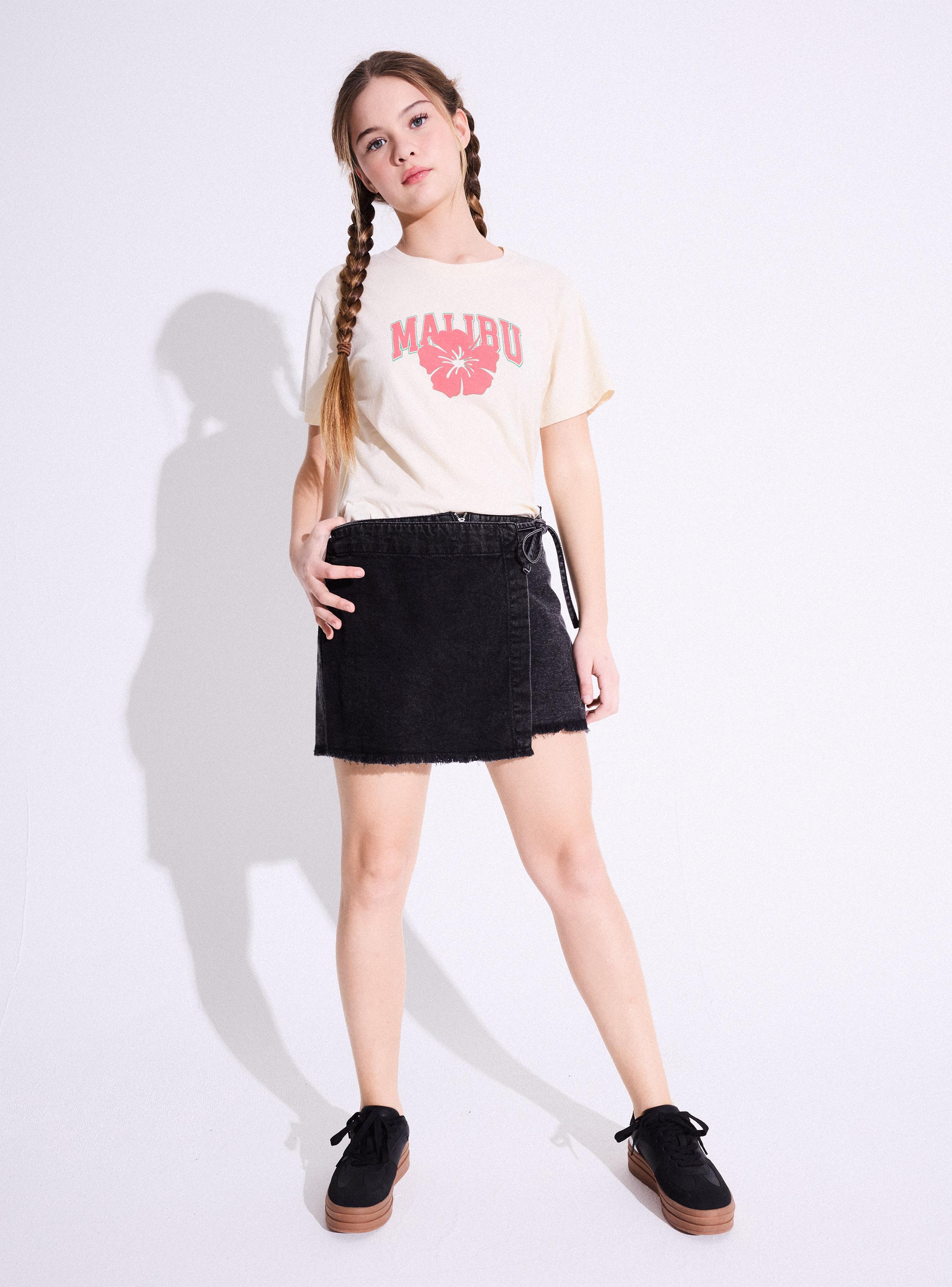 Short Falda Desflecado y Lazo-3