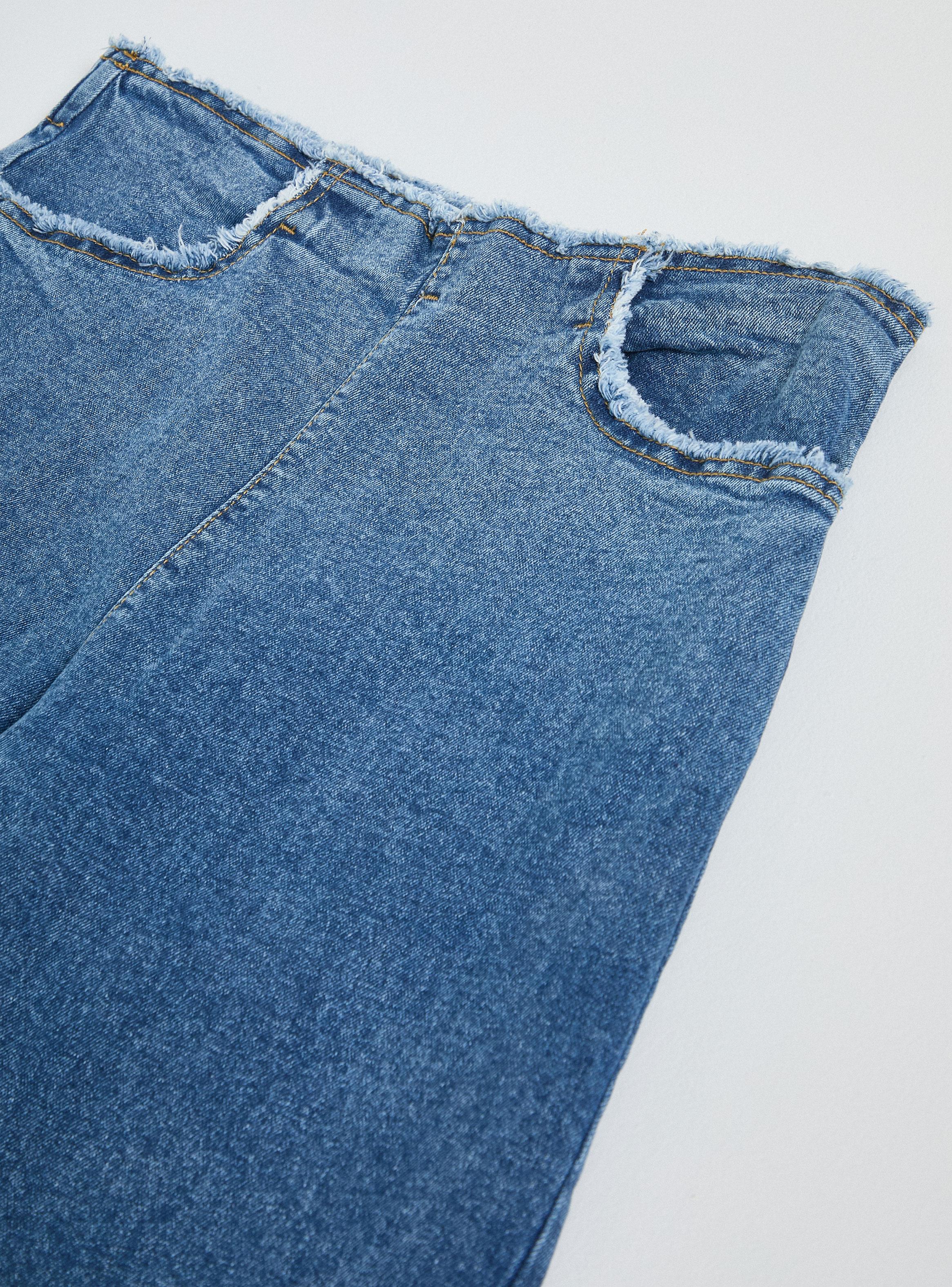 Jeans con Cintura y Basta Desflecada-2