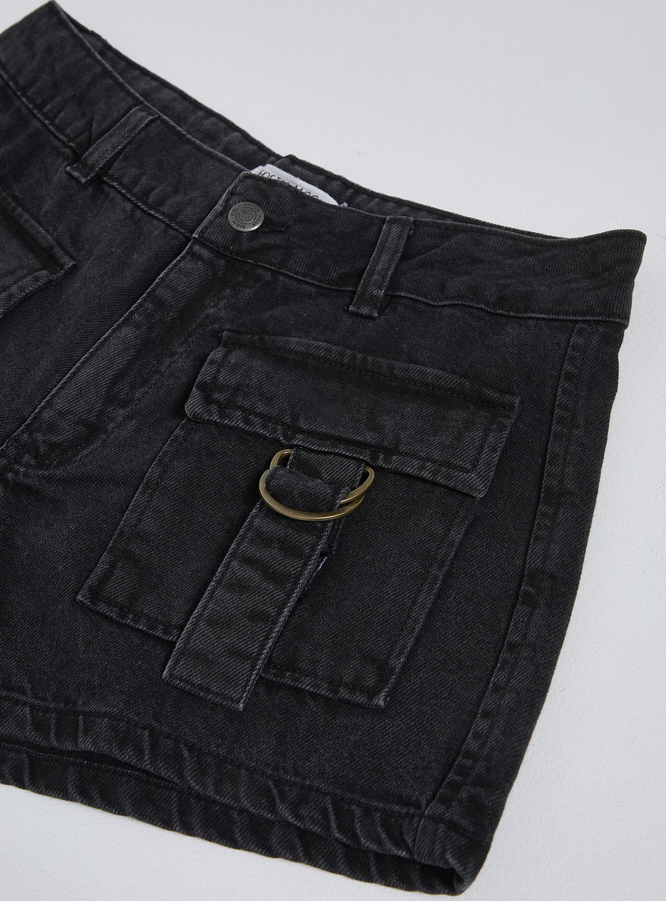 Short Denim Bolsillos y Pasadores-2