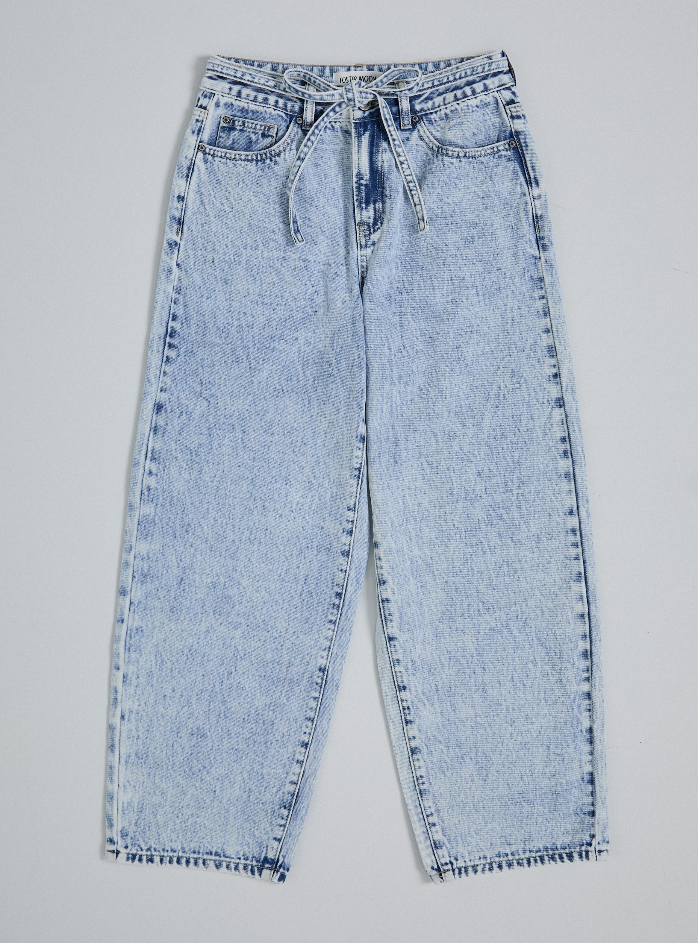 Pantalón Denim Cargo con Lazo-0