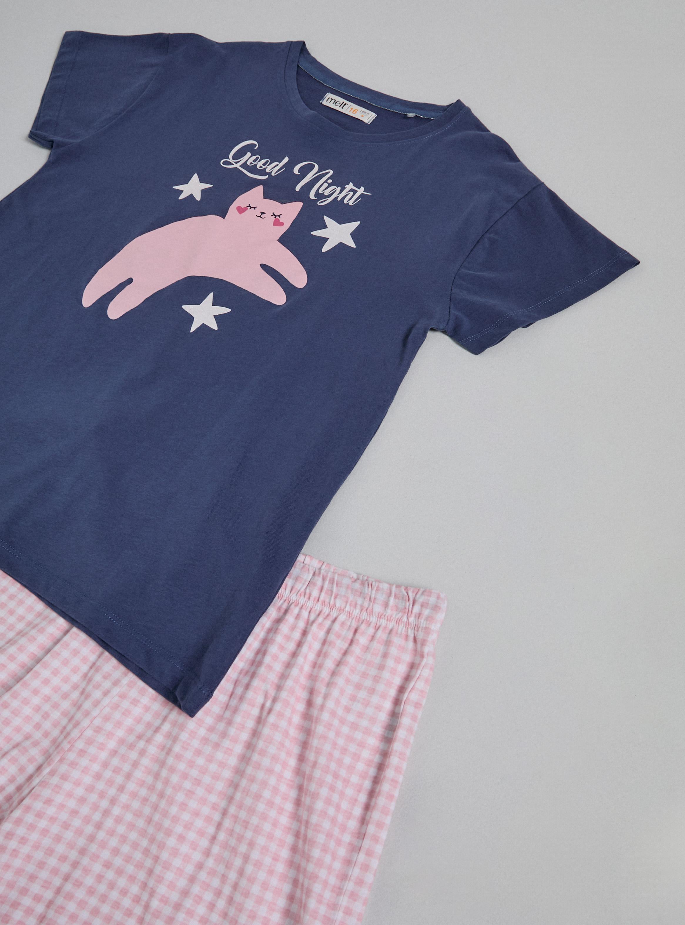 Pijama Jersey con Estampado y Detalles en Glitter-2