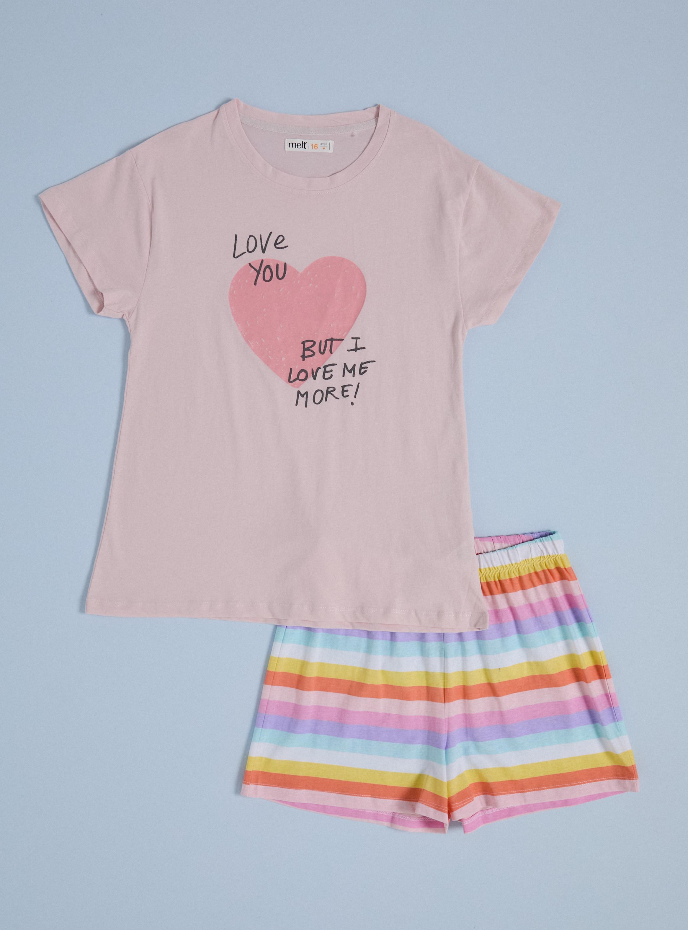 Pijama Jersey con Estampado y Detalles en Glitter-0