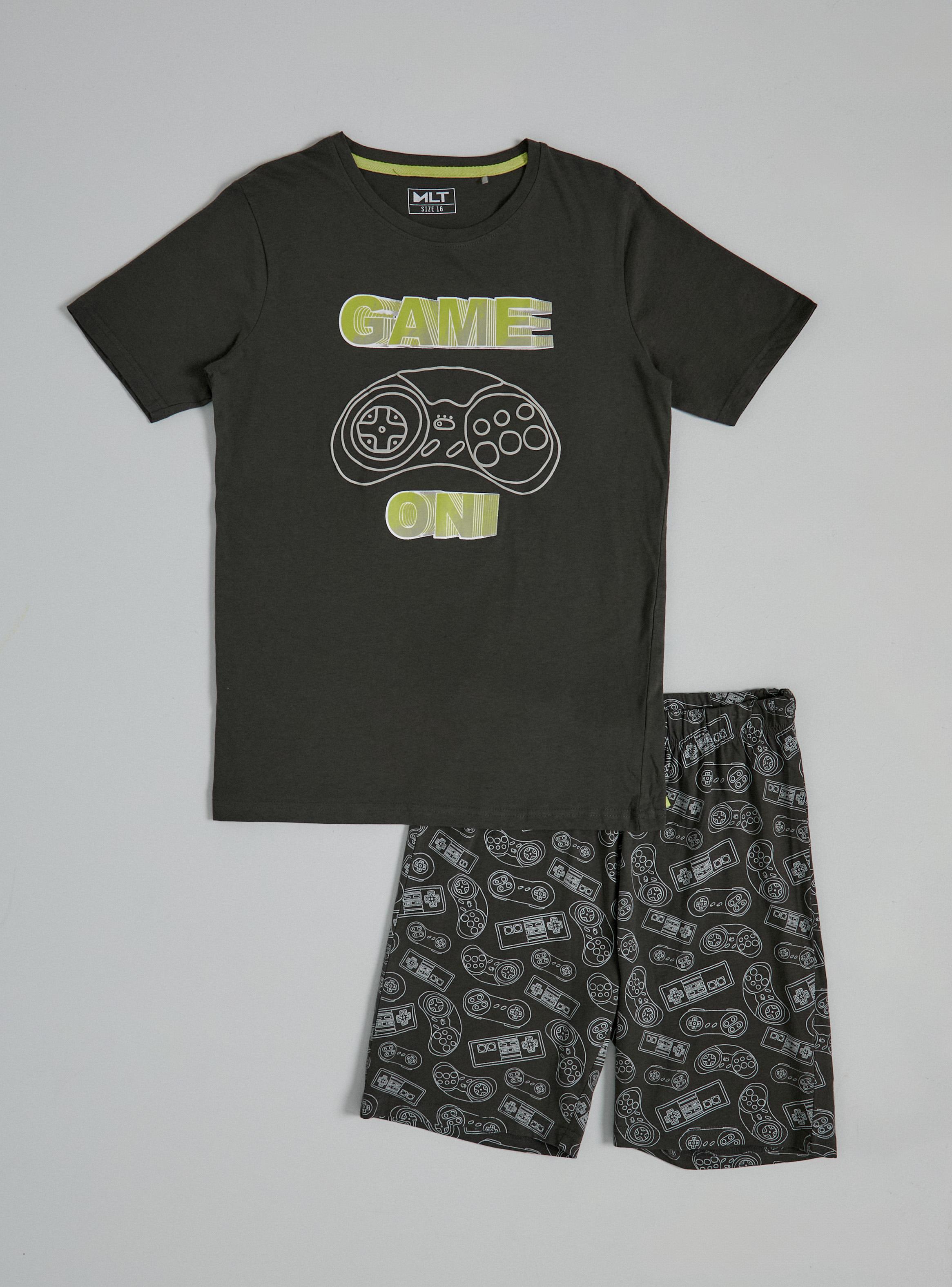Pijama Jersey con Estampado y Detalles con Puff-0