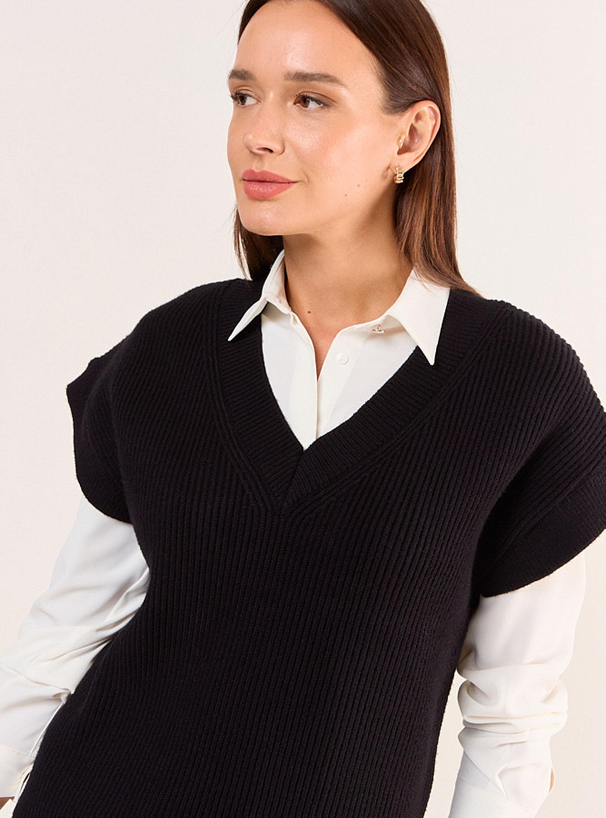 Sweater Tejido con Lana sin Mangas-3