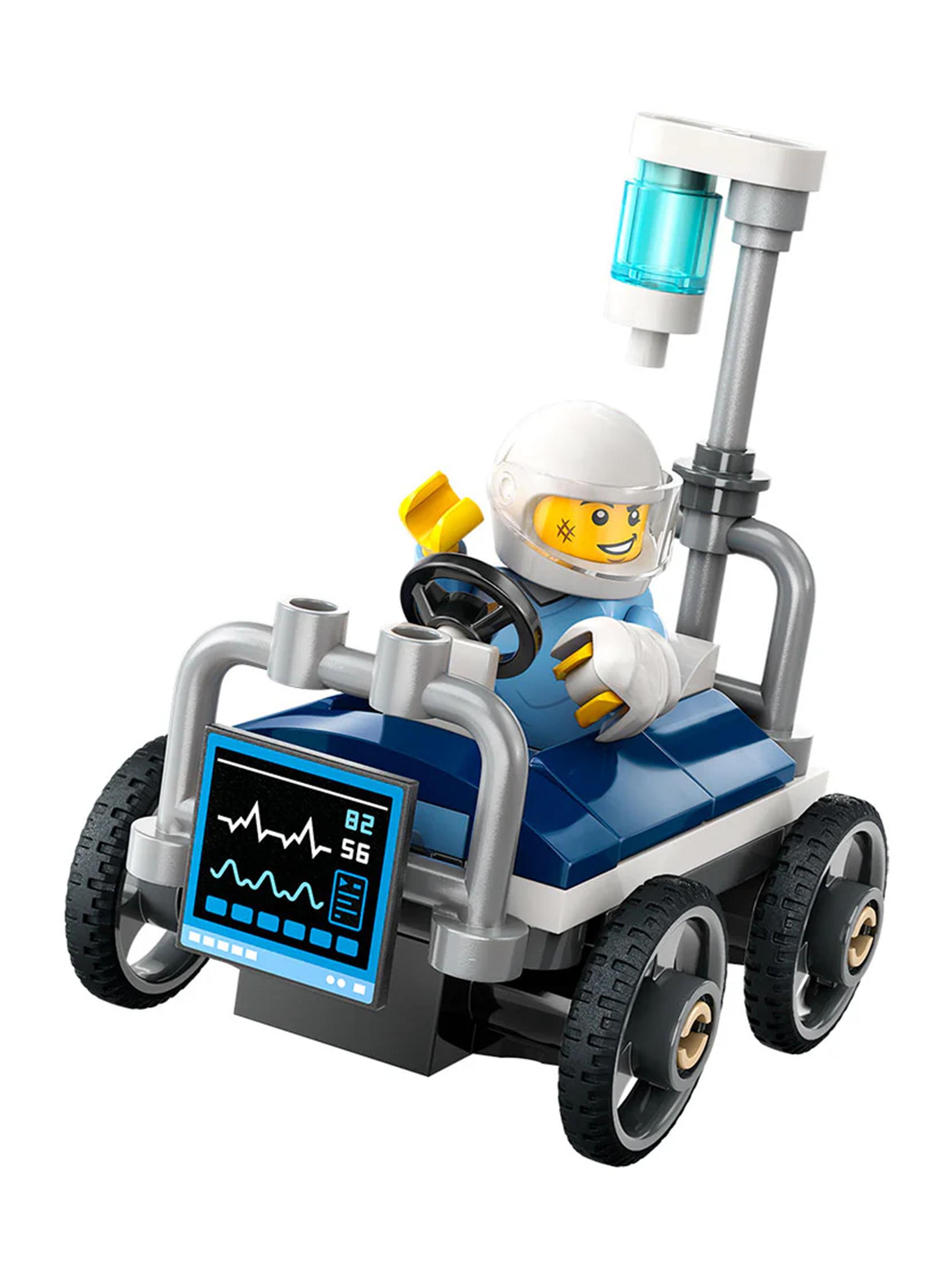 Lego Pack de Coches de Carreras Avión vs Cama Hospital City-3