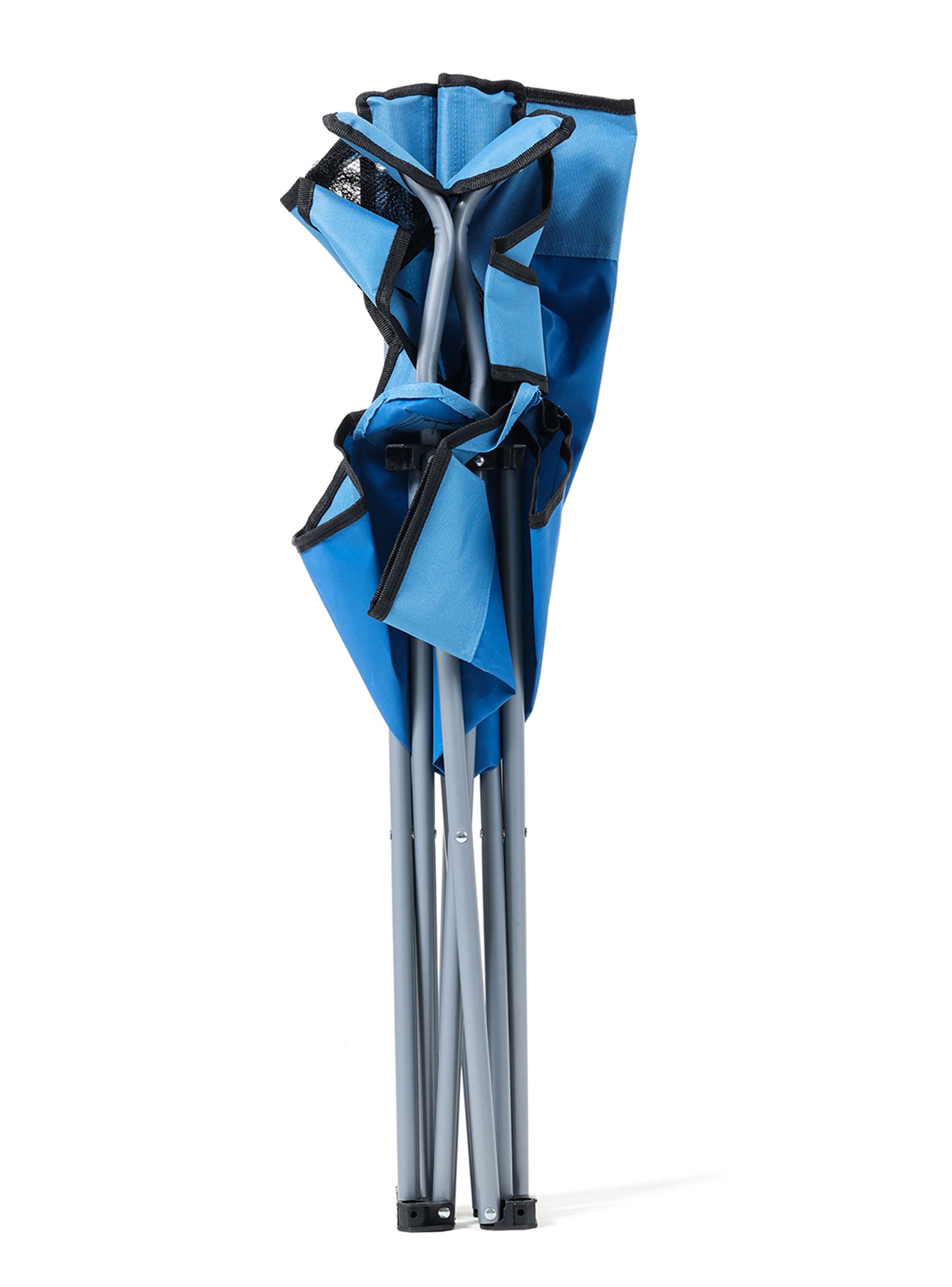 Silla de Camping con Apoyabrazos Azul-2