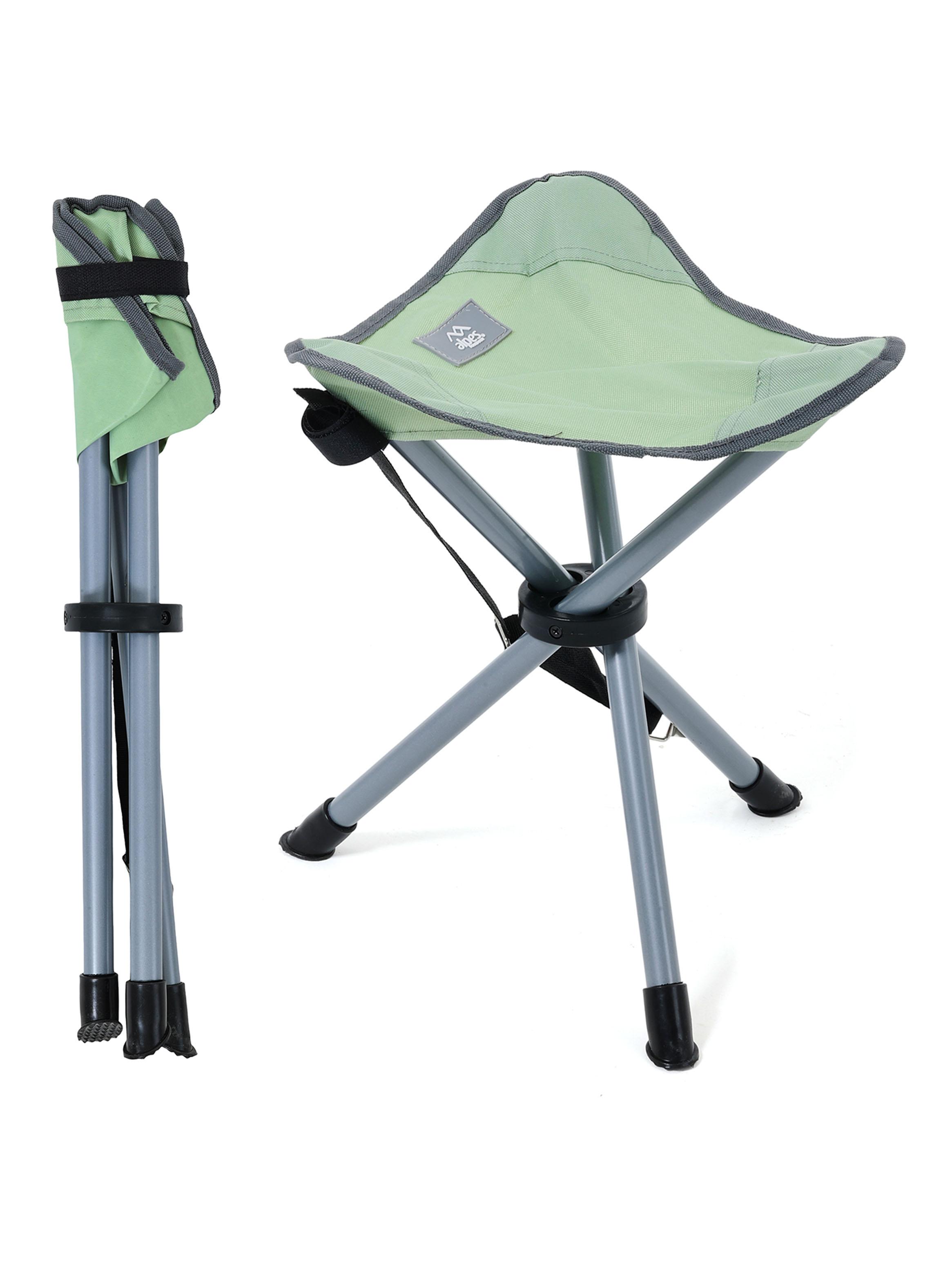 Banquito Trípode de Camping Plegable Verde-2