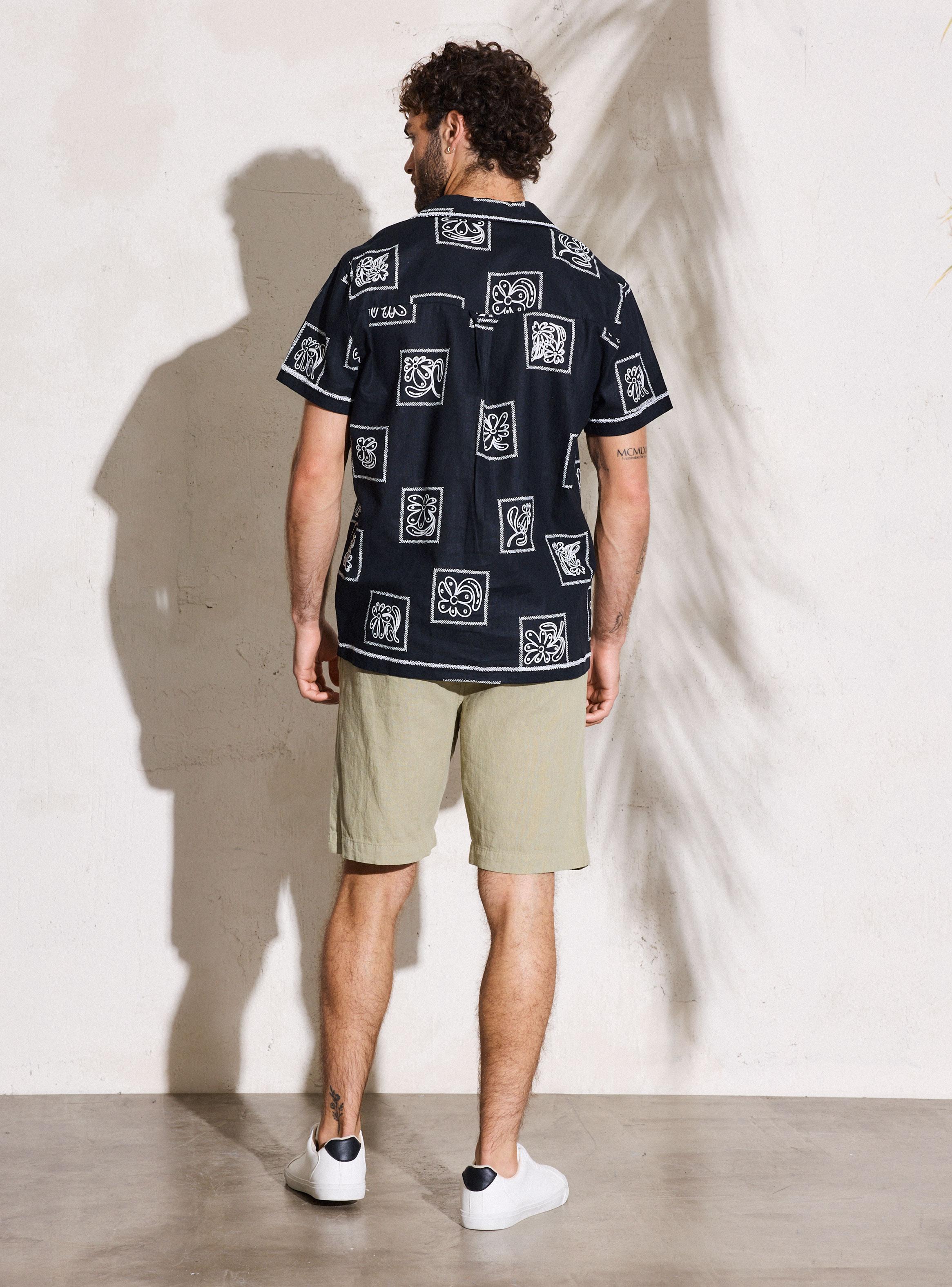 Camisa  Cuello Cubano Full Print-5