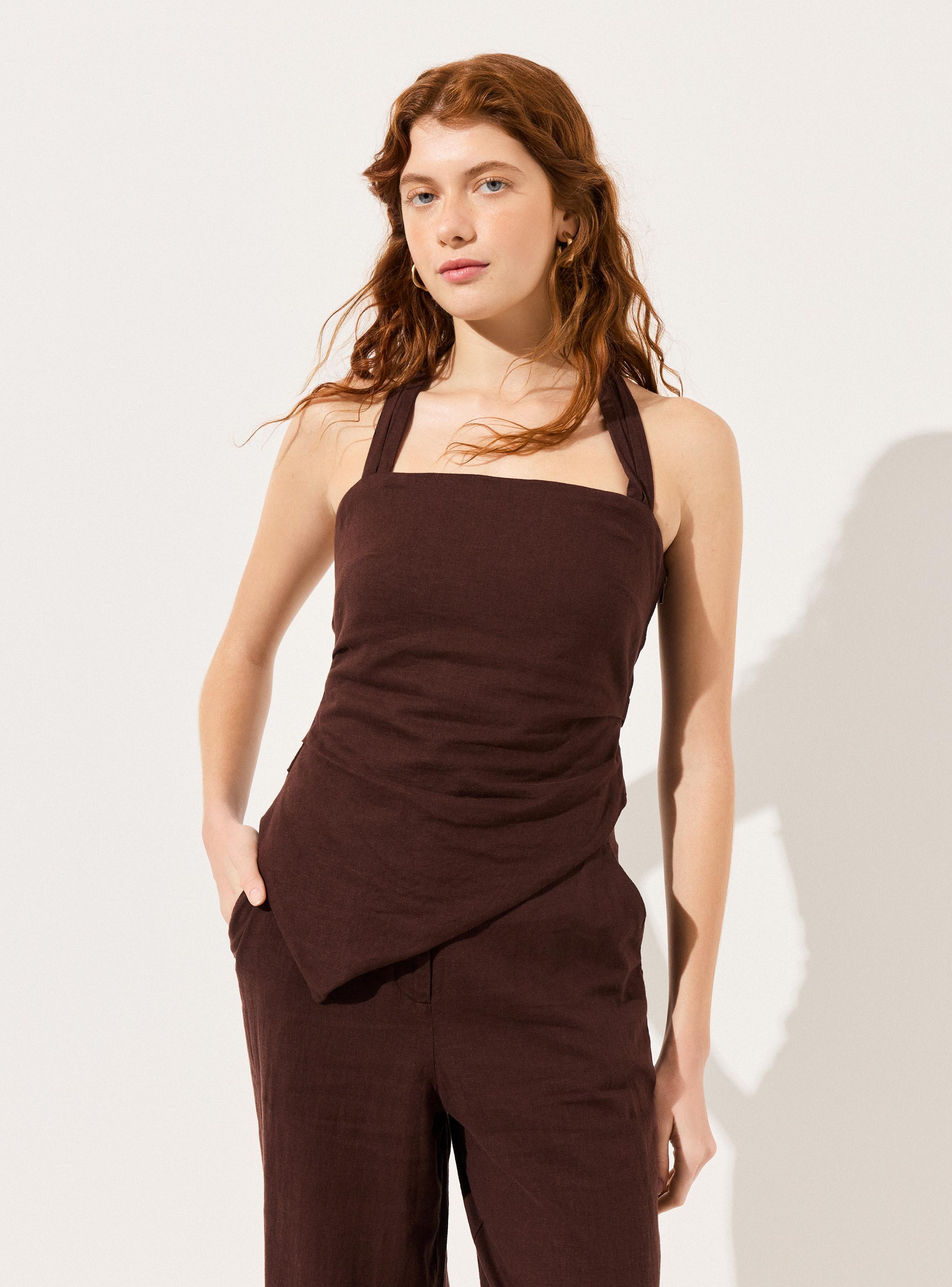 Blusa Top Halter Asimétrico Colaboración Alaniz x Alos-0