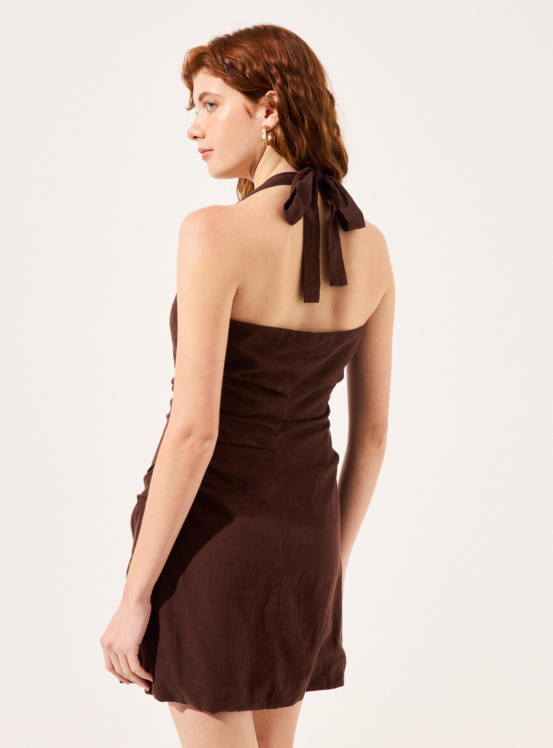Vestido Cuello Halter Corto Colaboración Alaniz x Alos-1