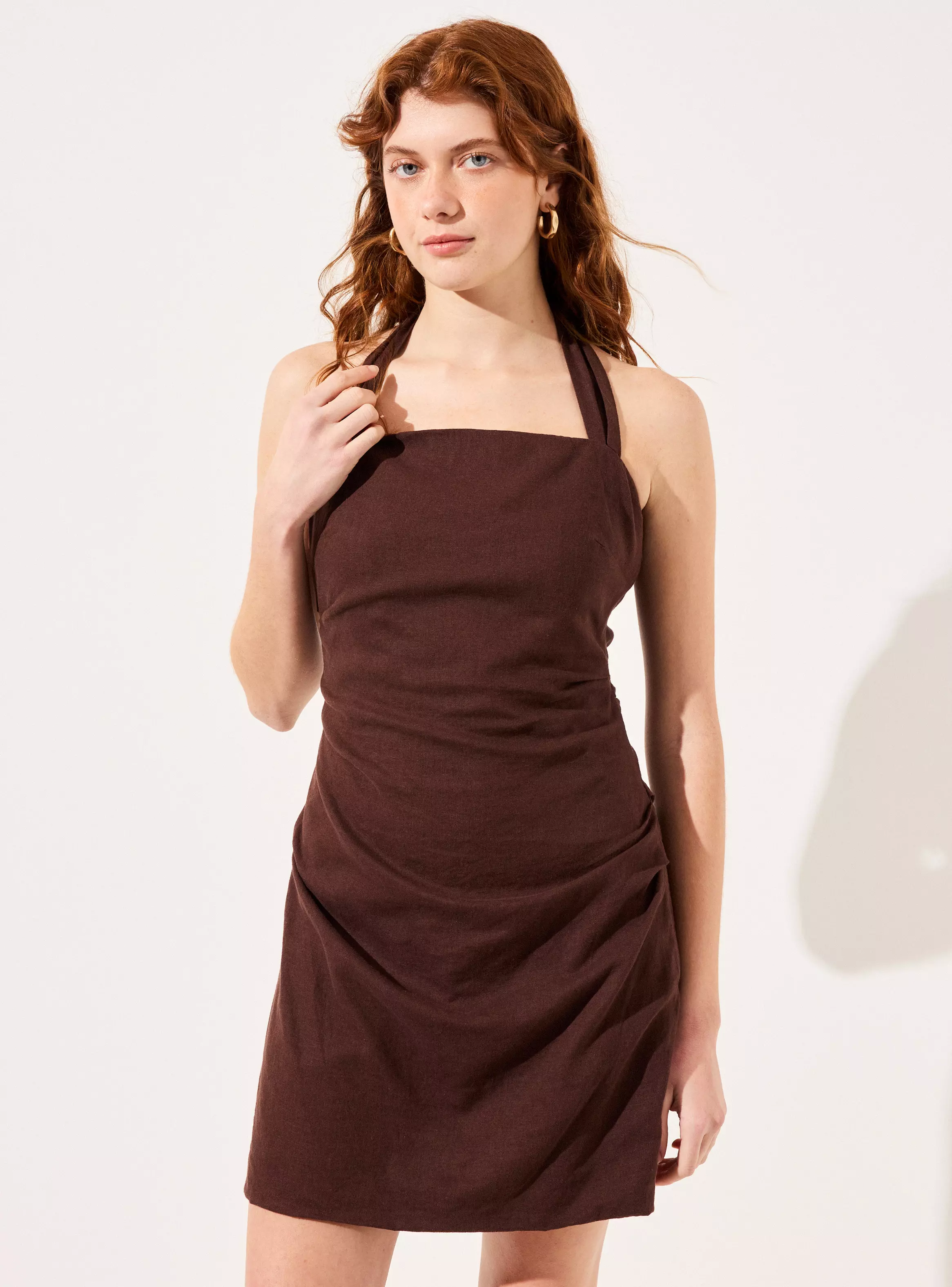 Vestido Cuello Halter Corto Colaboración Alaniz x Alos-0