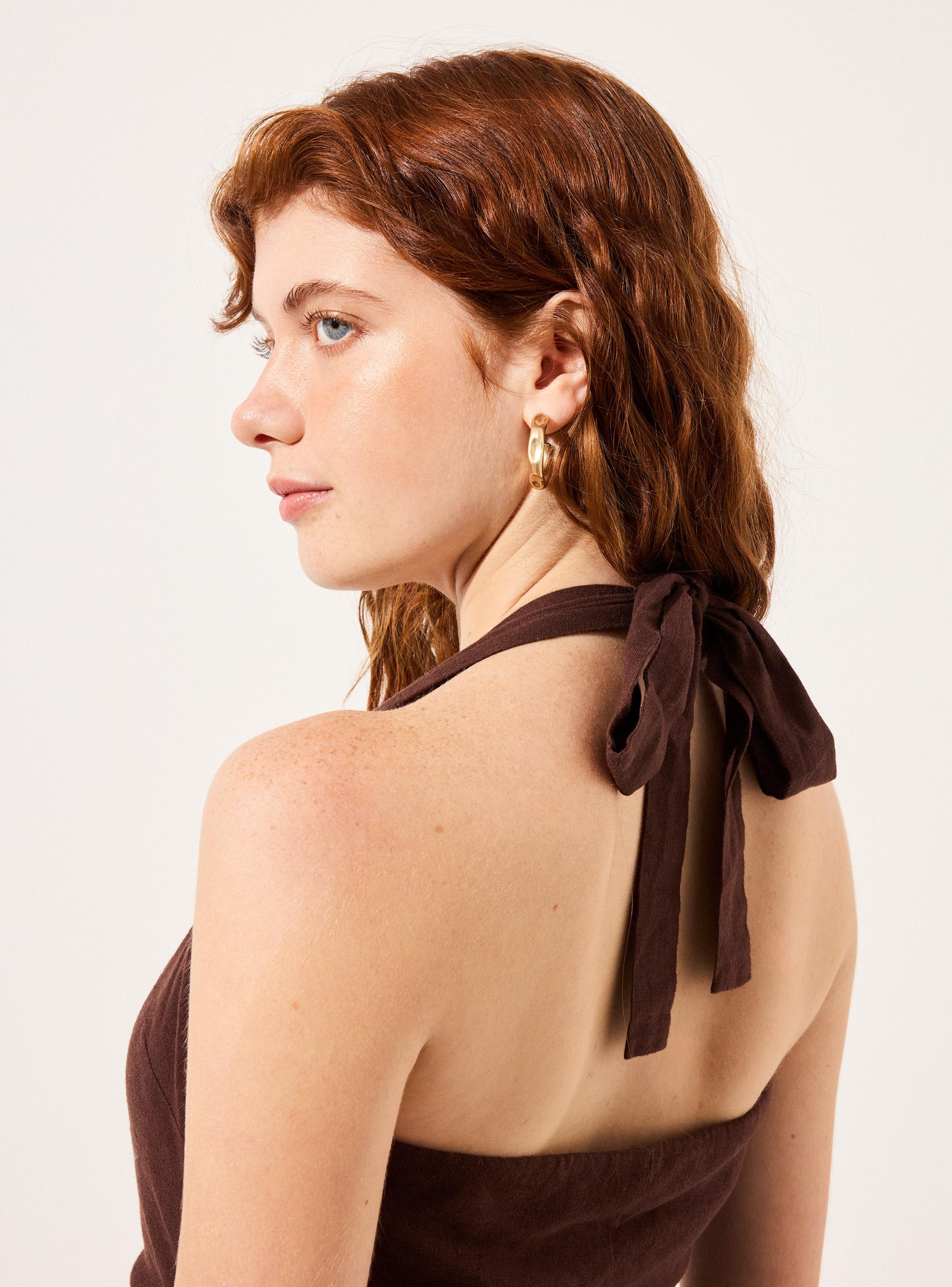 Vestido Cuello Halter Corto Colaboración Alaniz x Alos-3