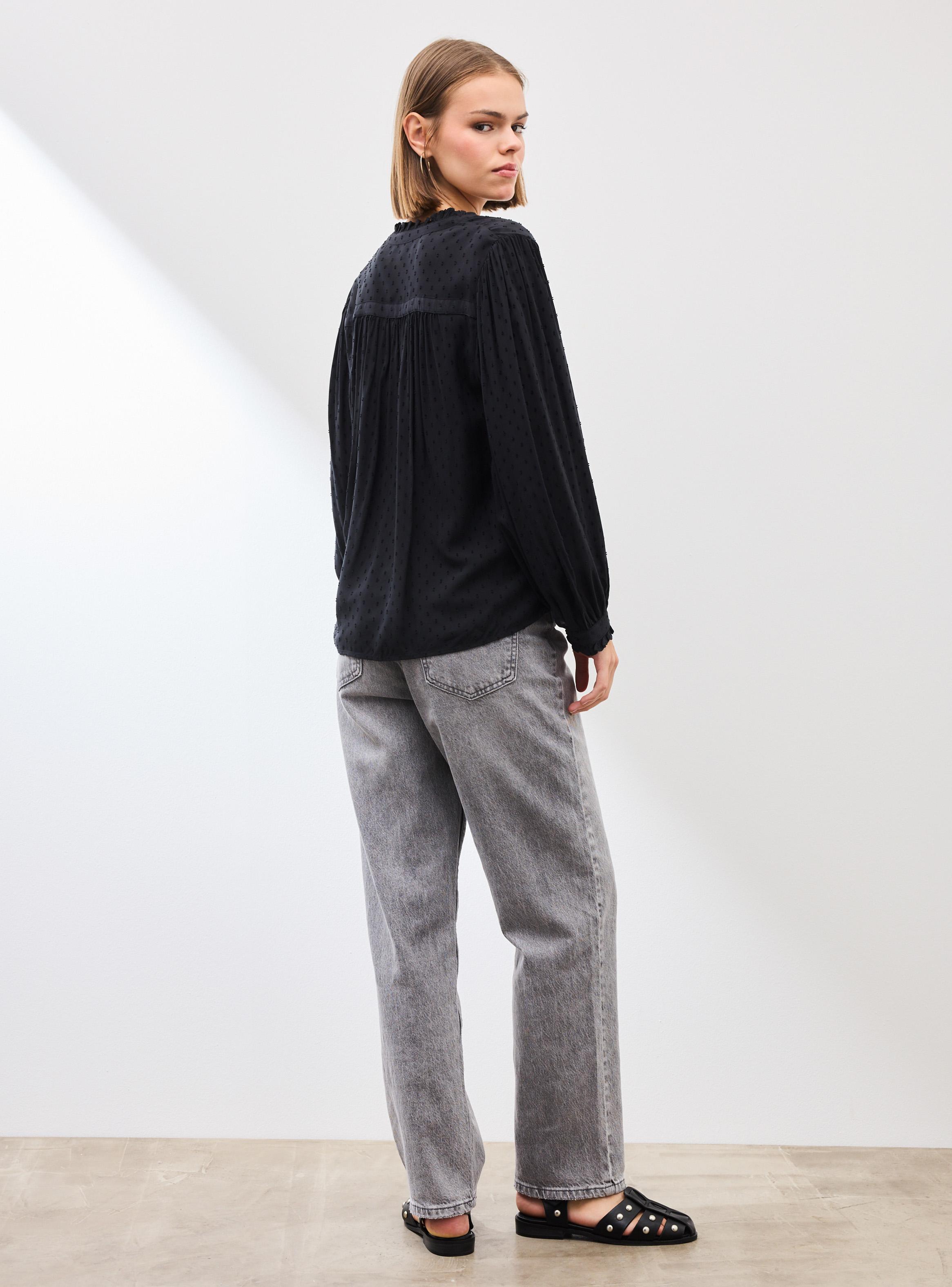 Blusa Fluida con Manga Abullonada-5