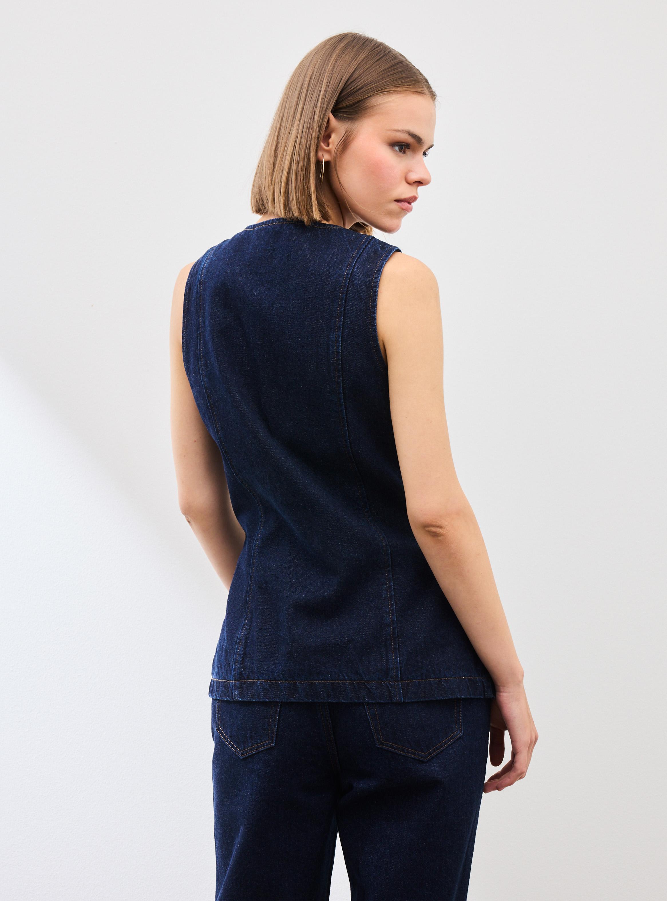 Blazer Vest Largo sin Mangas-1