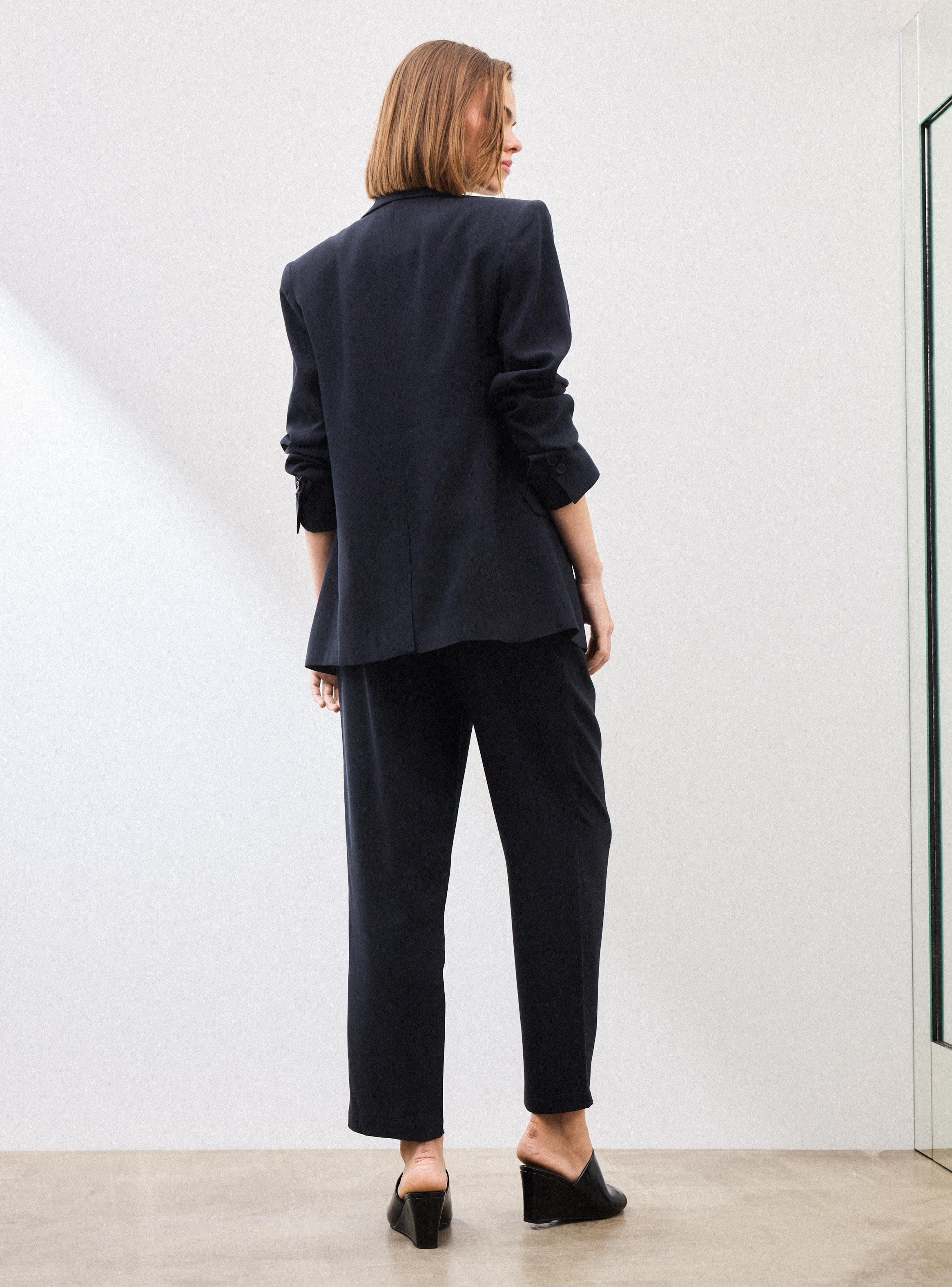 Pantalón Traje Recto Fluido Tela Modal-5