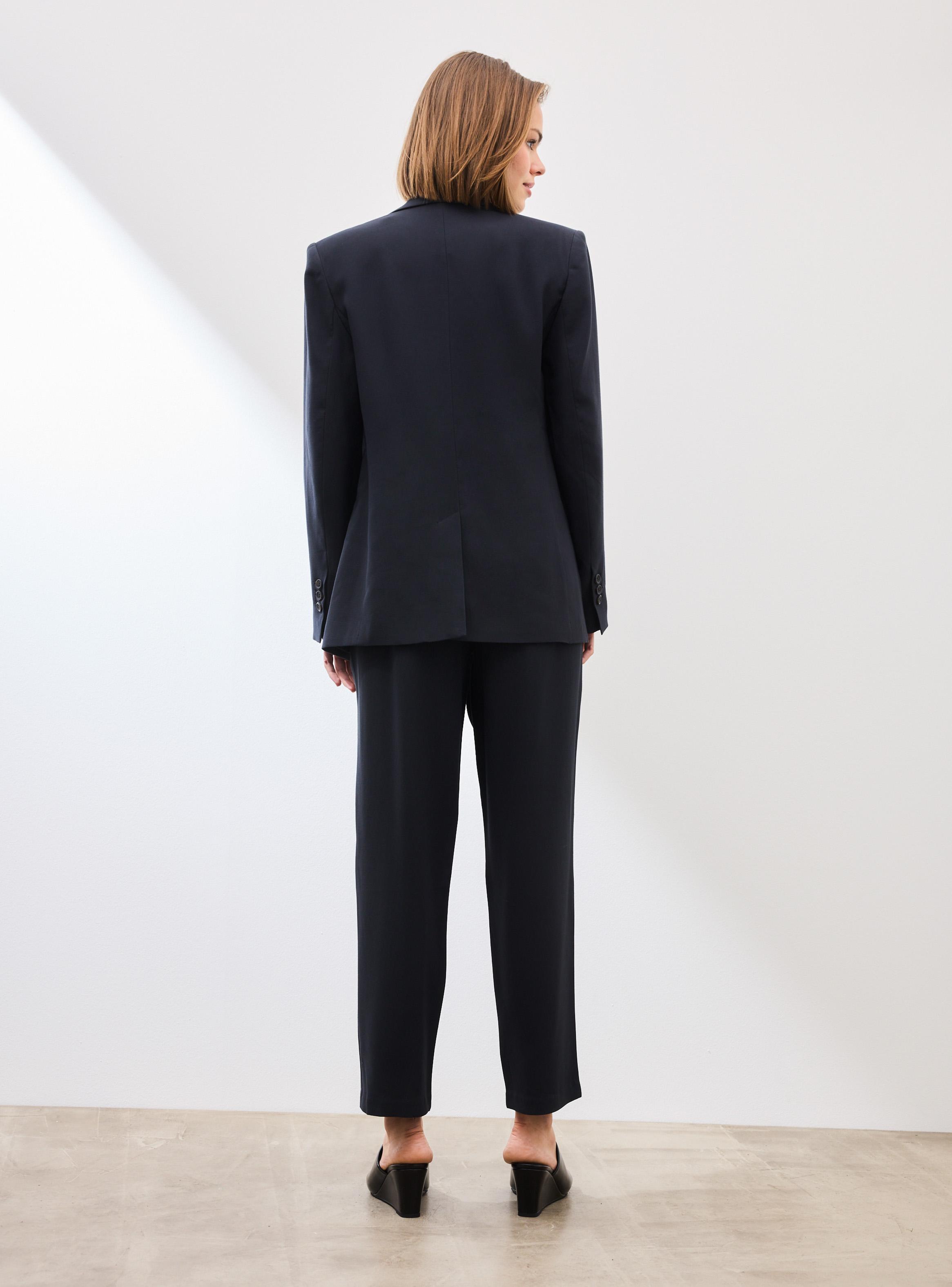 Blazer Traje Cierre Cruzado con Botón Tela Modal Suave-5