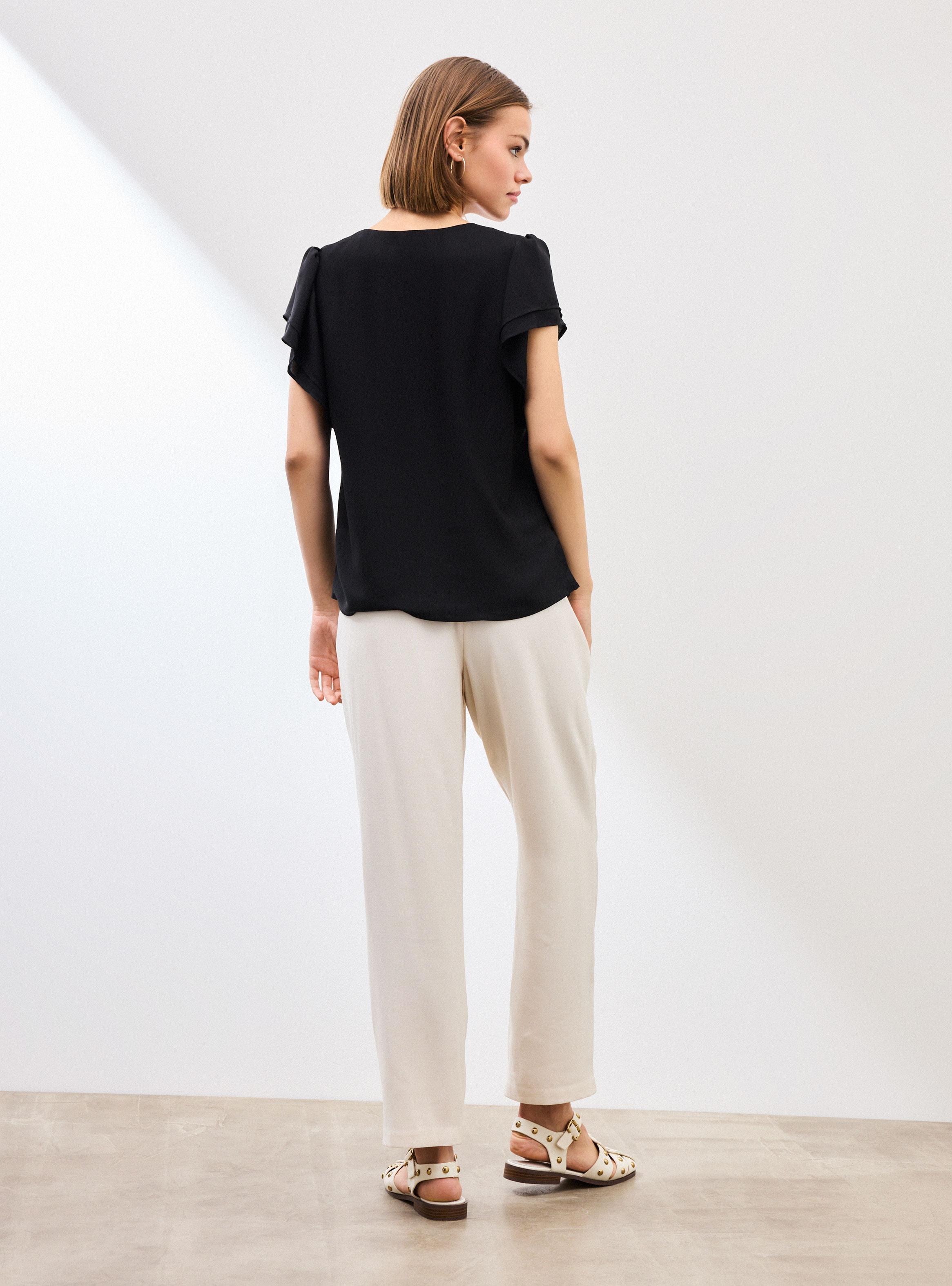 Blazer Escote V Mangas Doble Vuelo-5