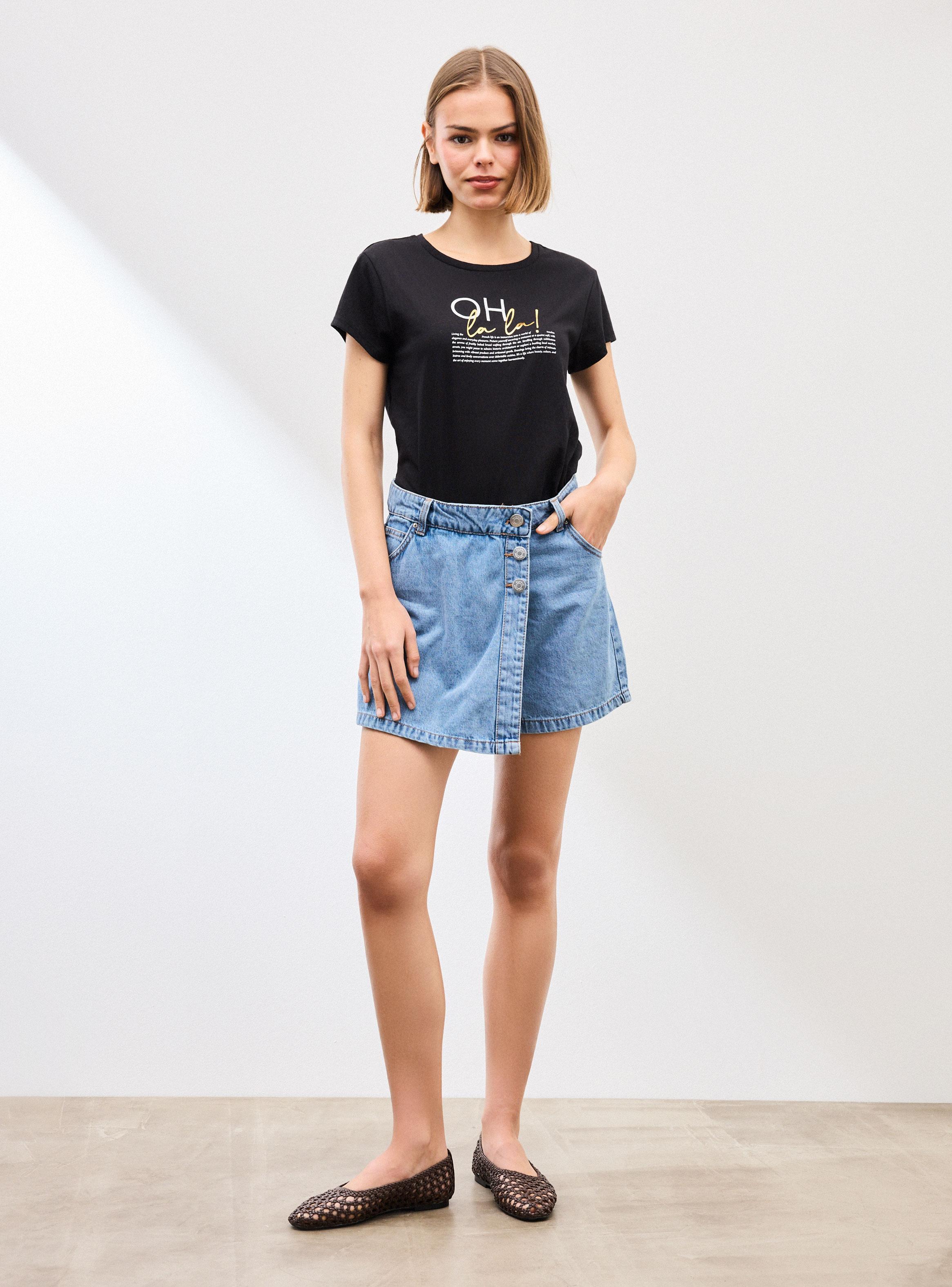 Polera con Efecto Devoré y Estampado Frontal-4