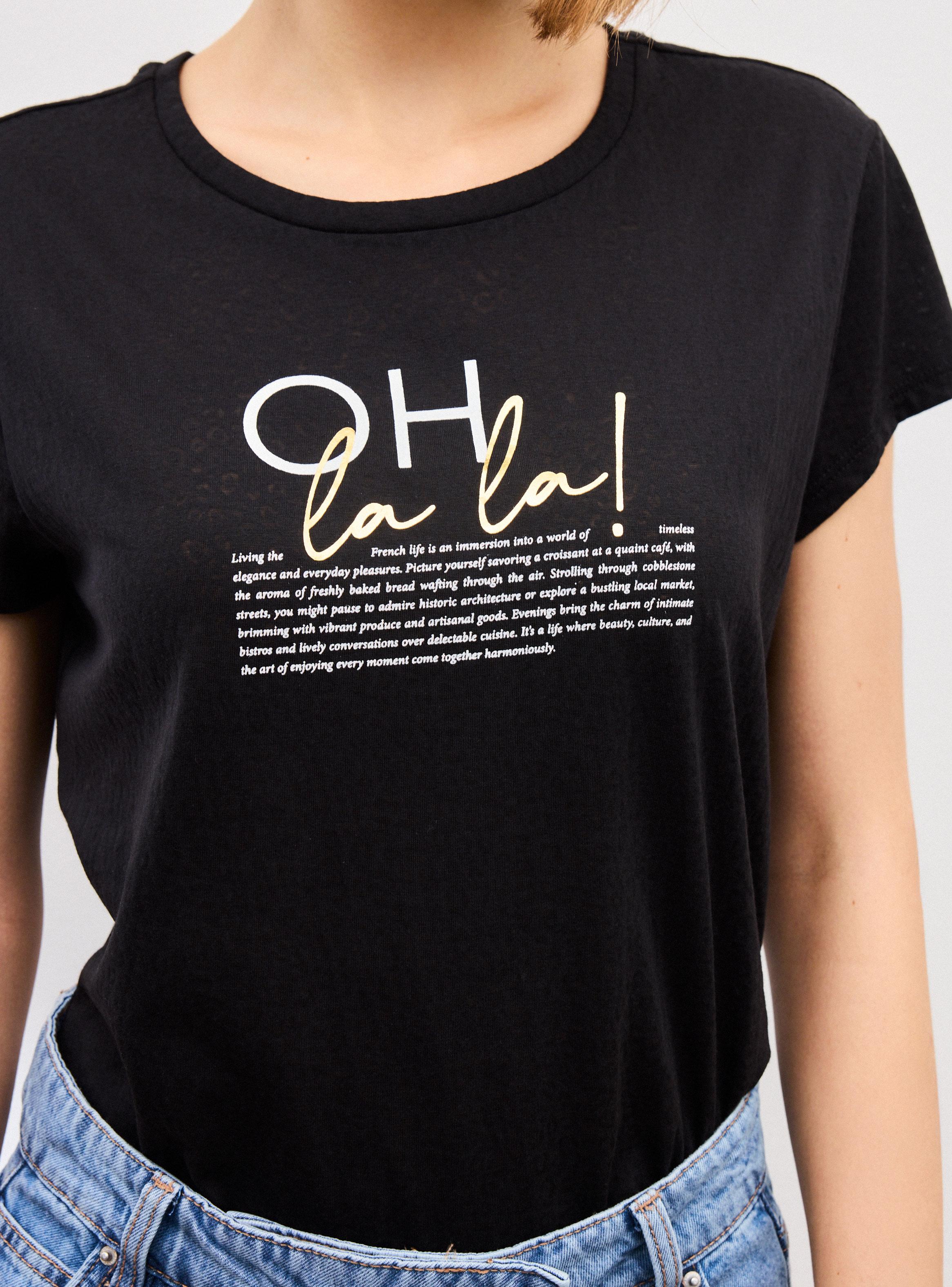 Polera con Efecto Devoré y Estampado Frontal-2