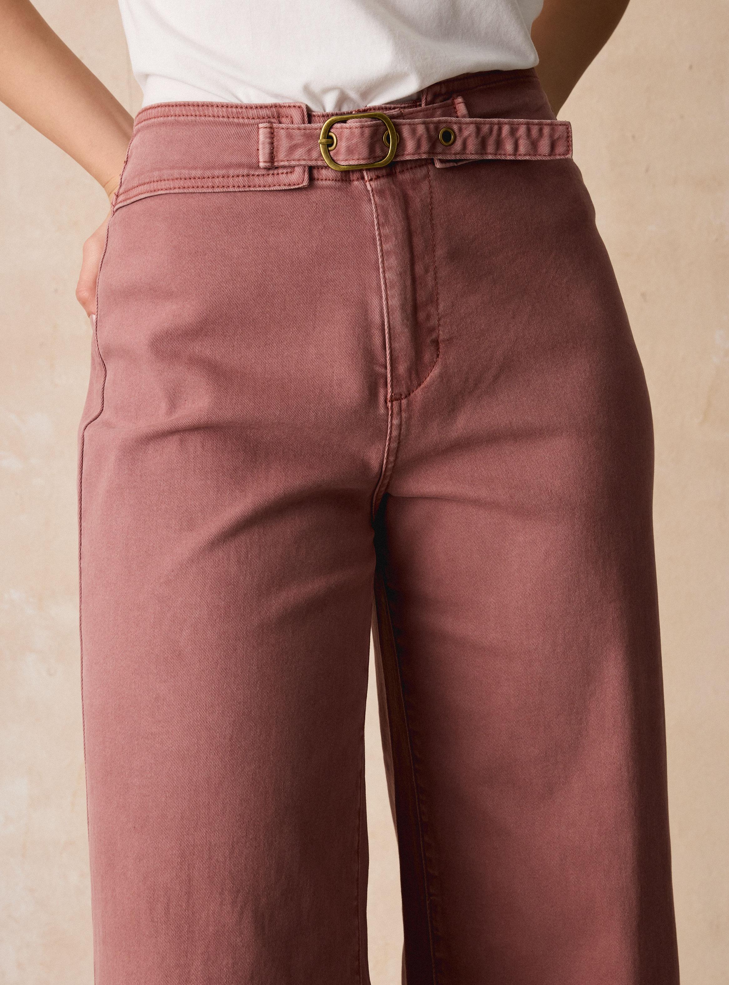 Pantalón con Detalle Cinturón Delantero-2