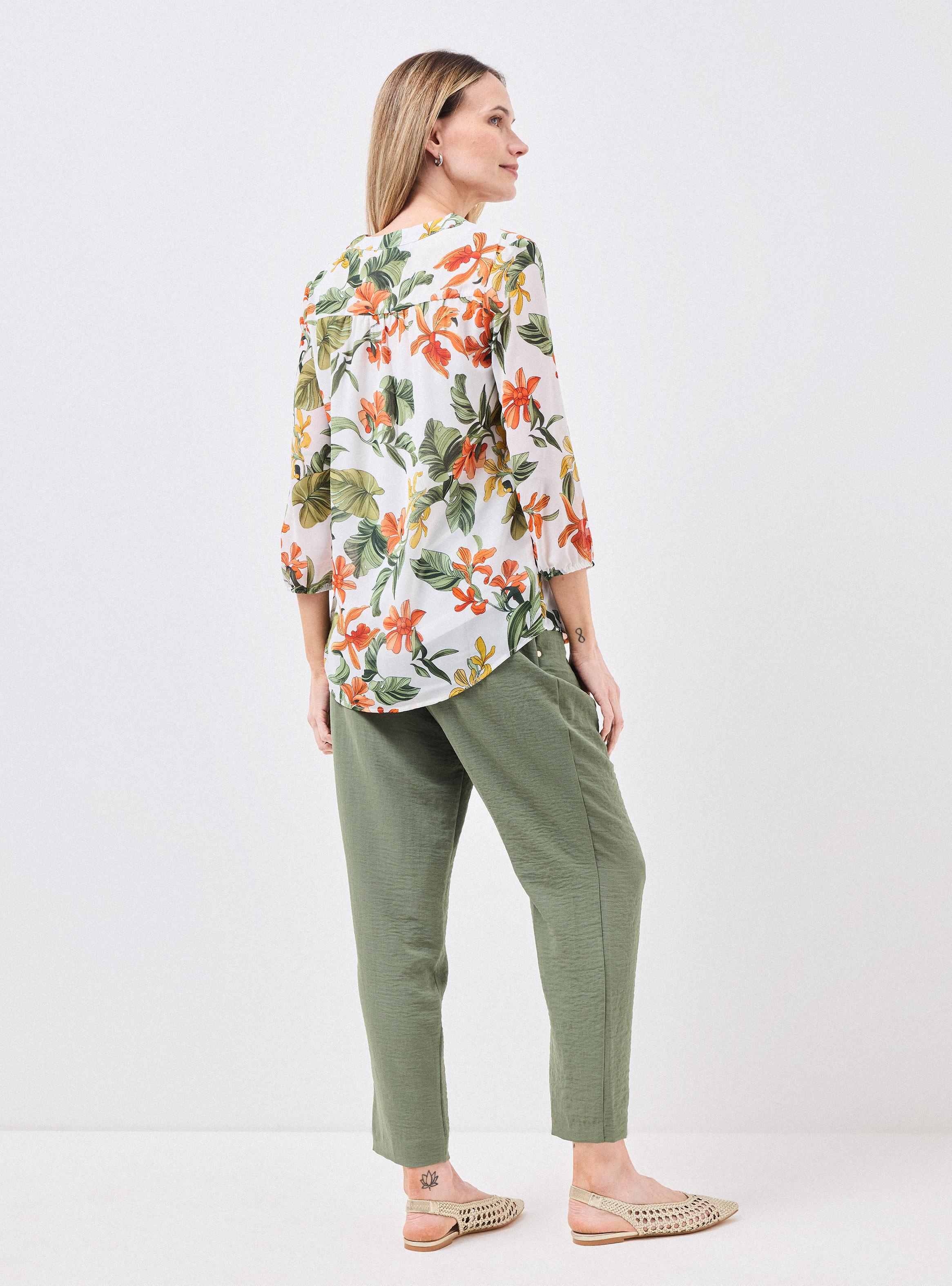Blusa Estampada de Gasa con Forro-5