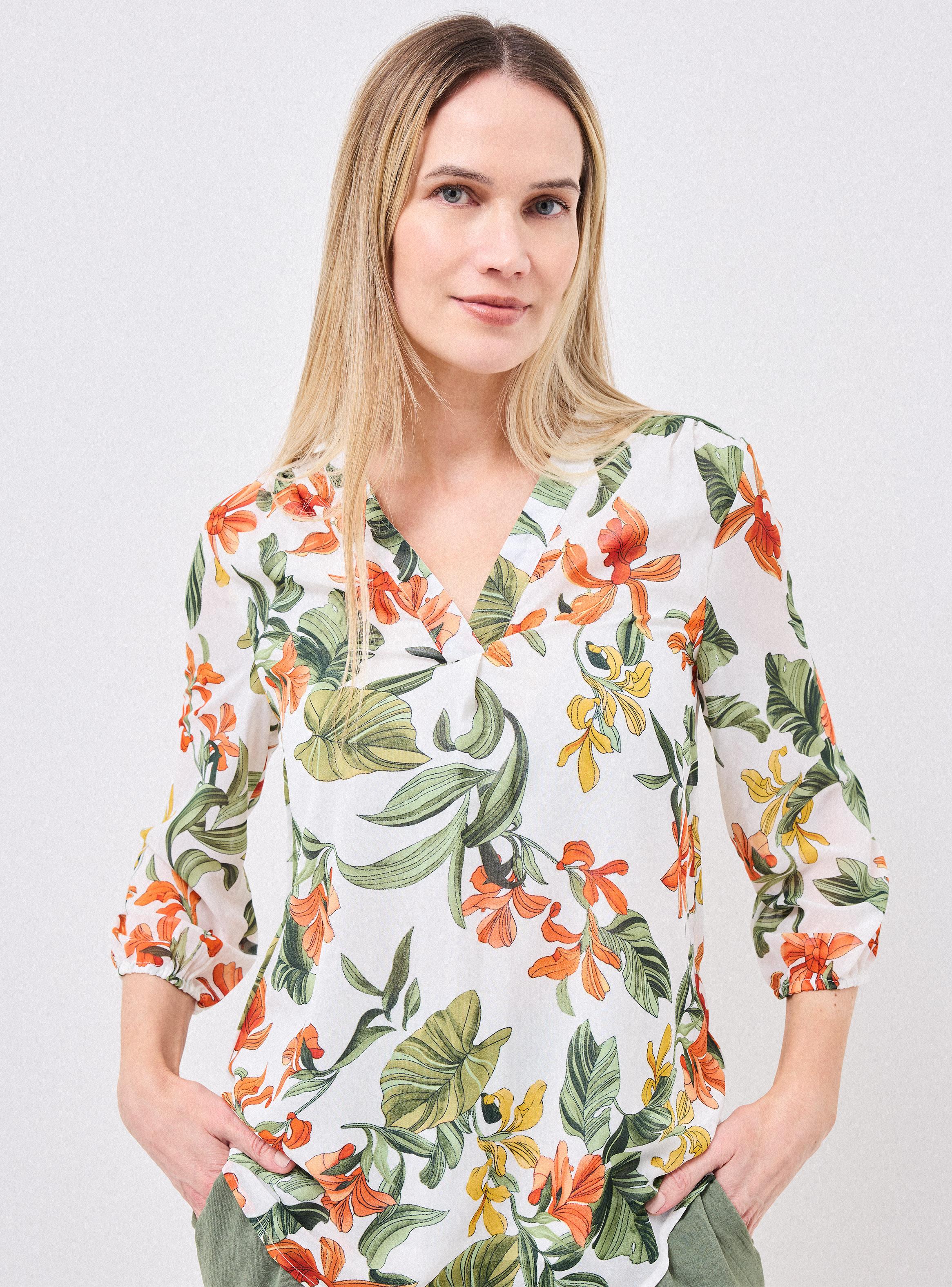 Blusa Estampada de Gasa con Forro-2