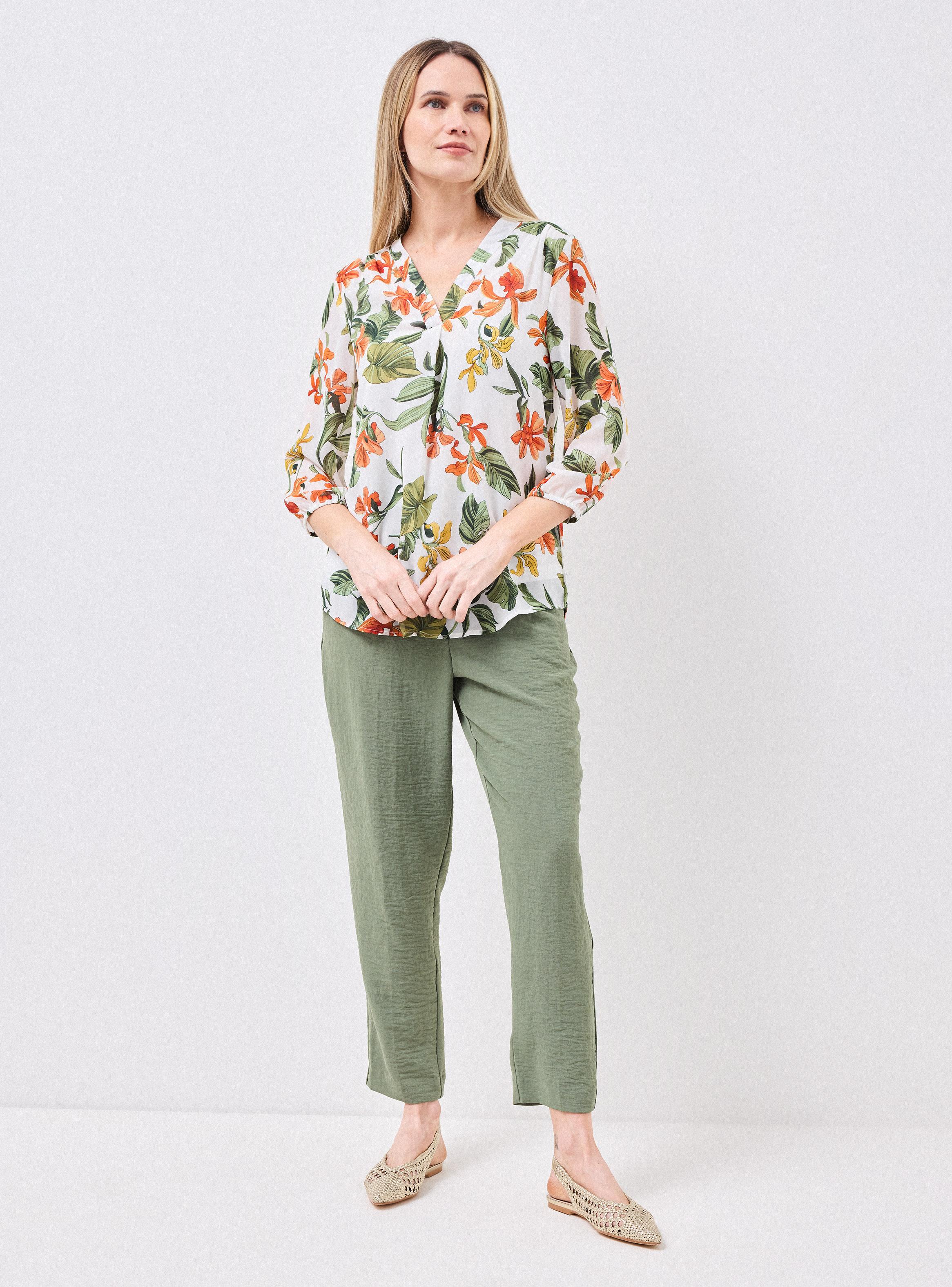 Blusa Estampada de Gasa con Forro-4