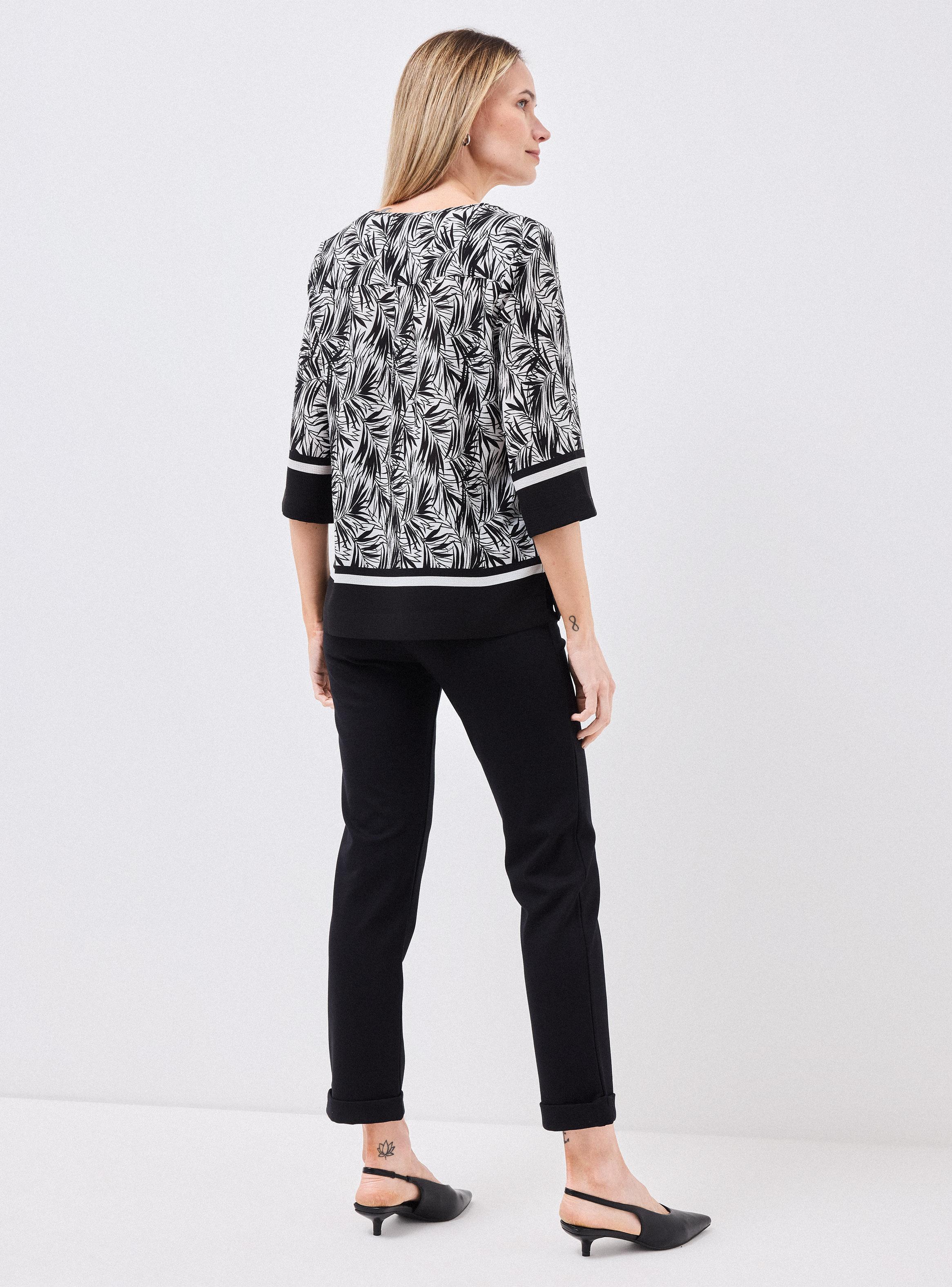 Blusa Blusón Estampado con Botones Metálicos-5