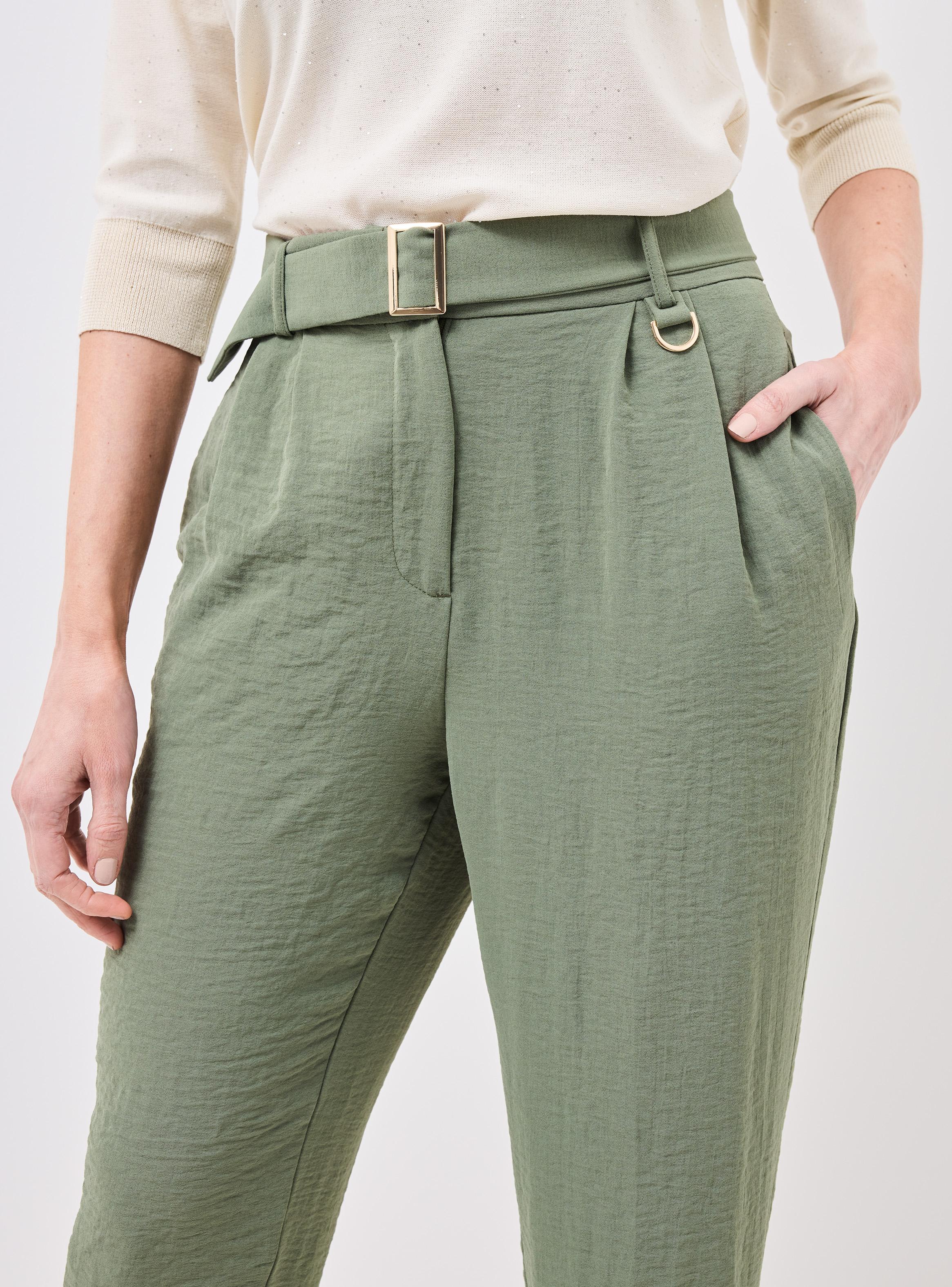 Pantalón con Cinturón de Tela-2