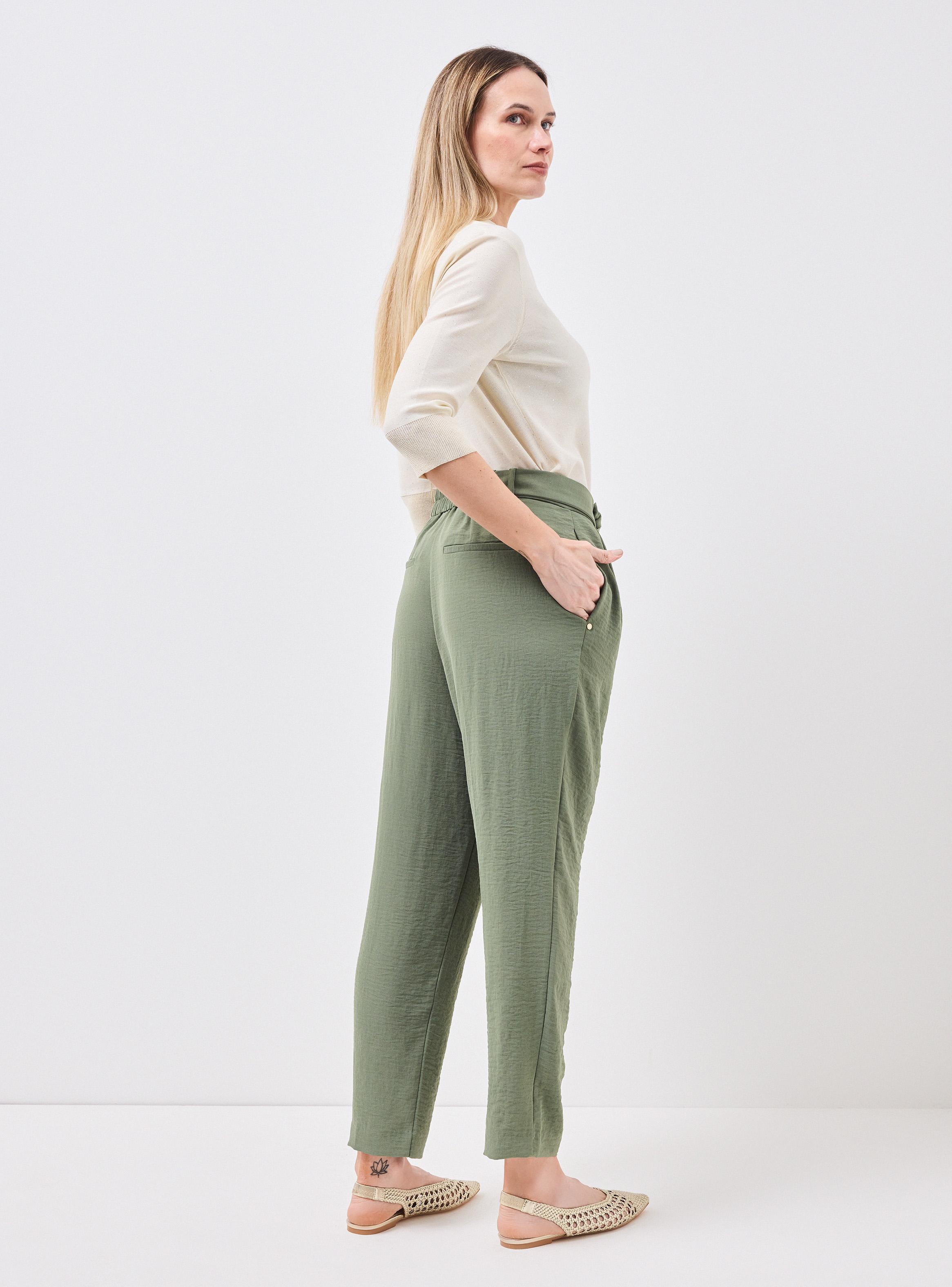 Pantalón con Cinturón de Tela-5