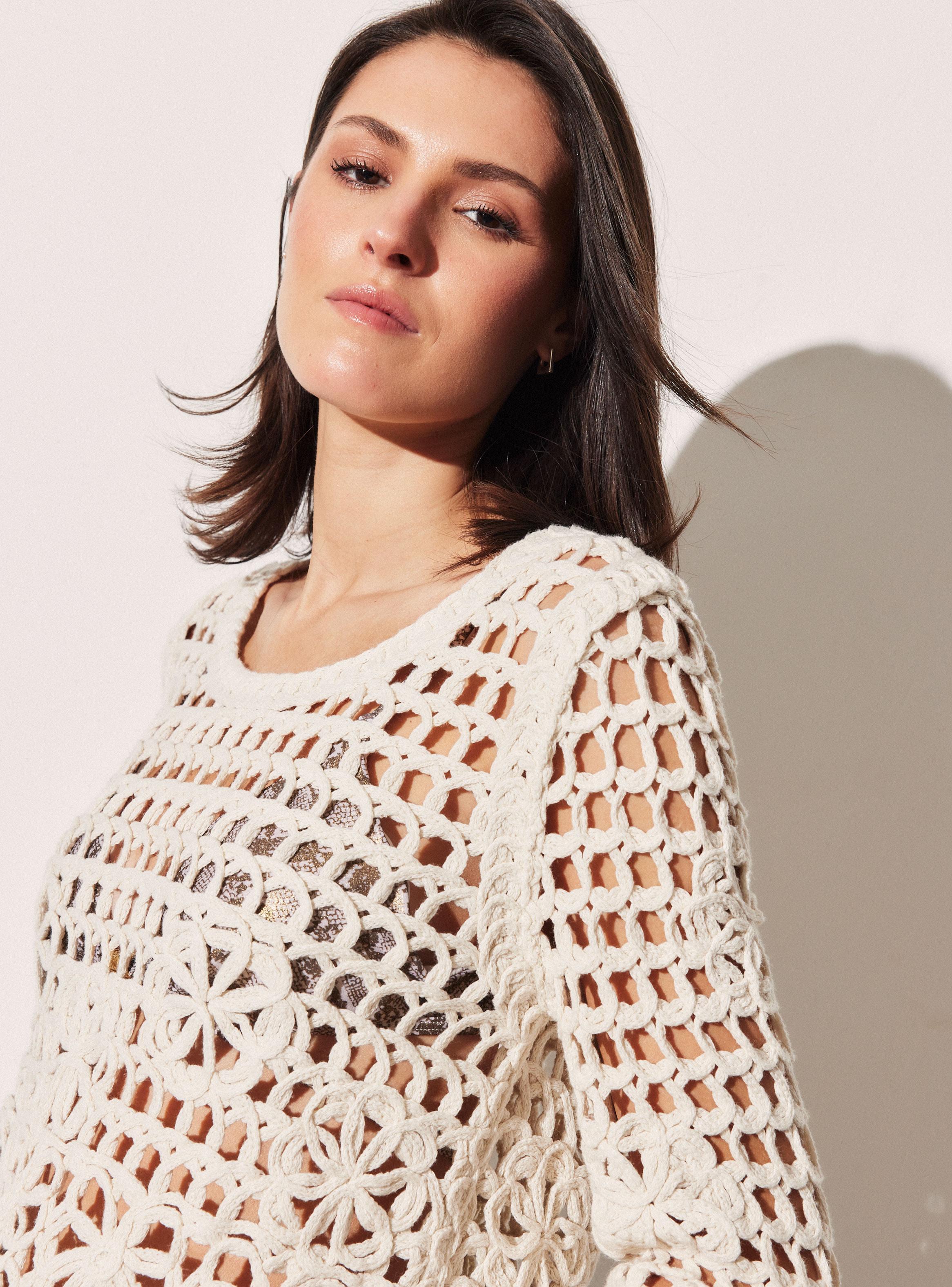 Polera Macramé Manga Larga-3