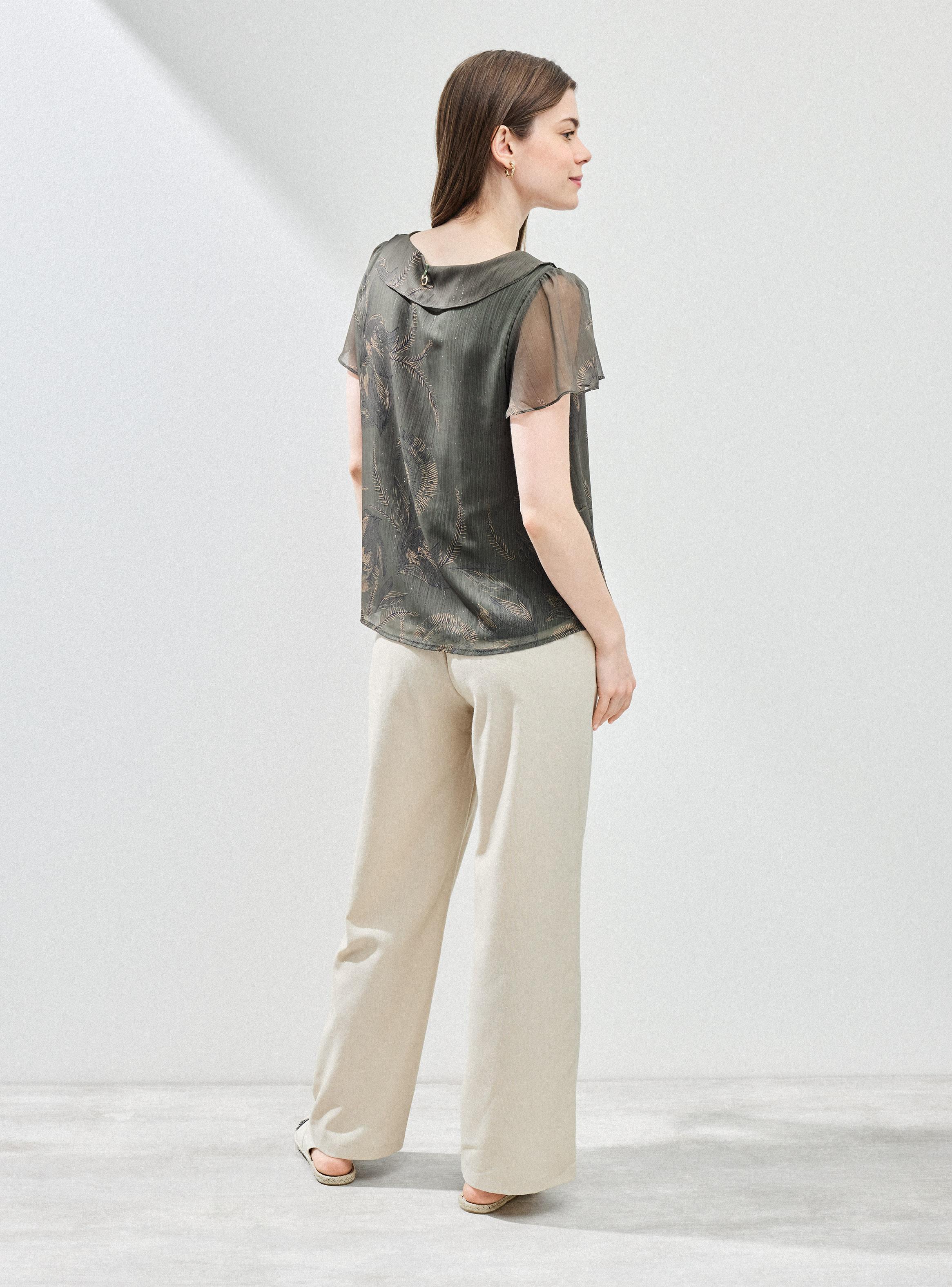 Blusa de Gasa con Lurex Estampada-5