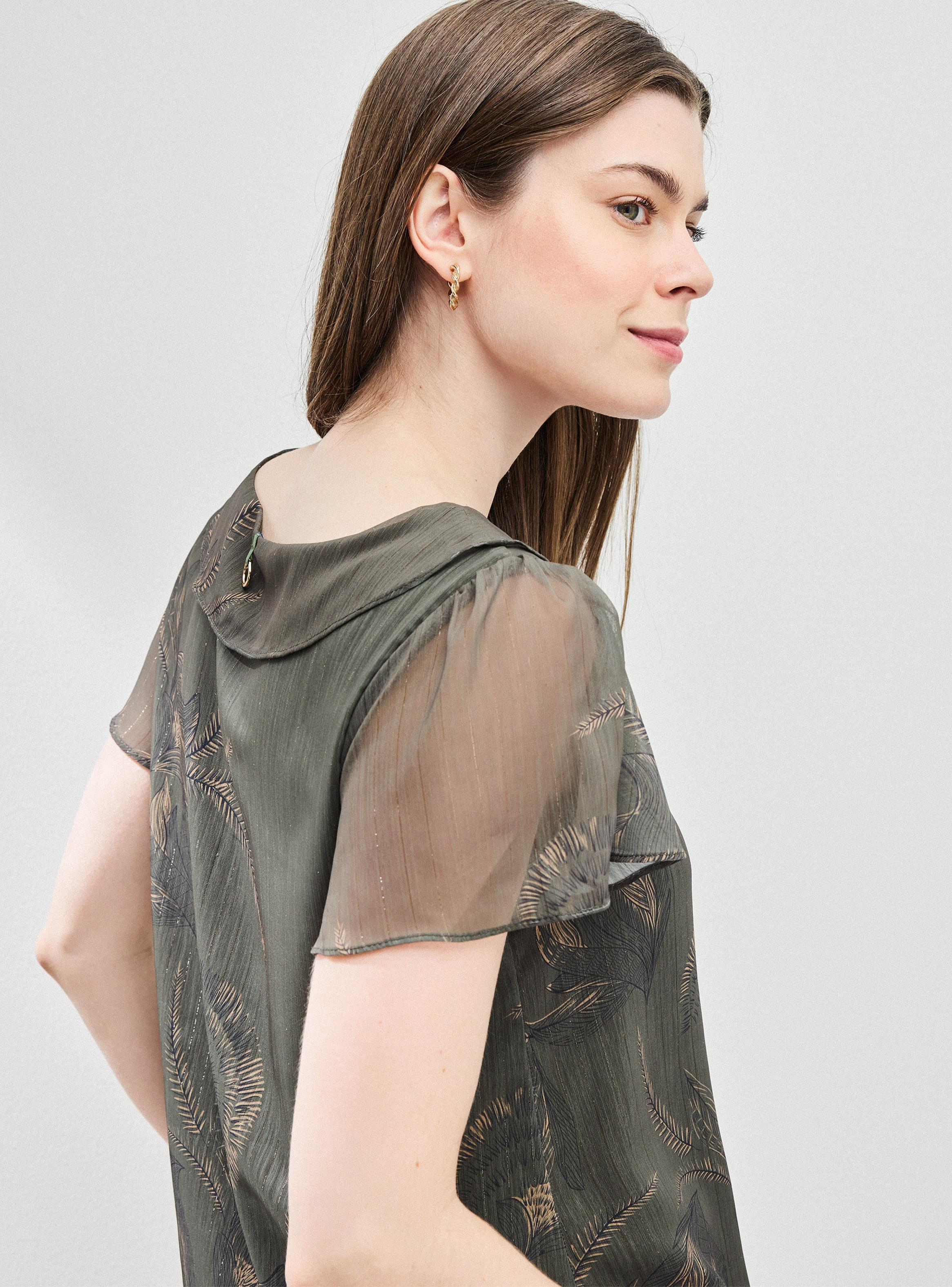 Blusa de Gasa con Lurex Estampada-3