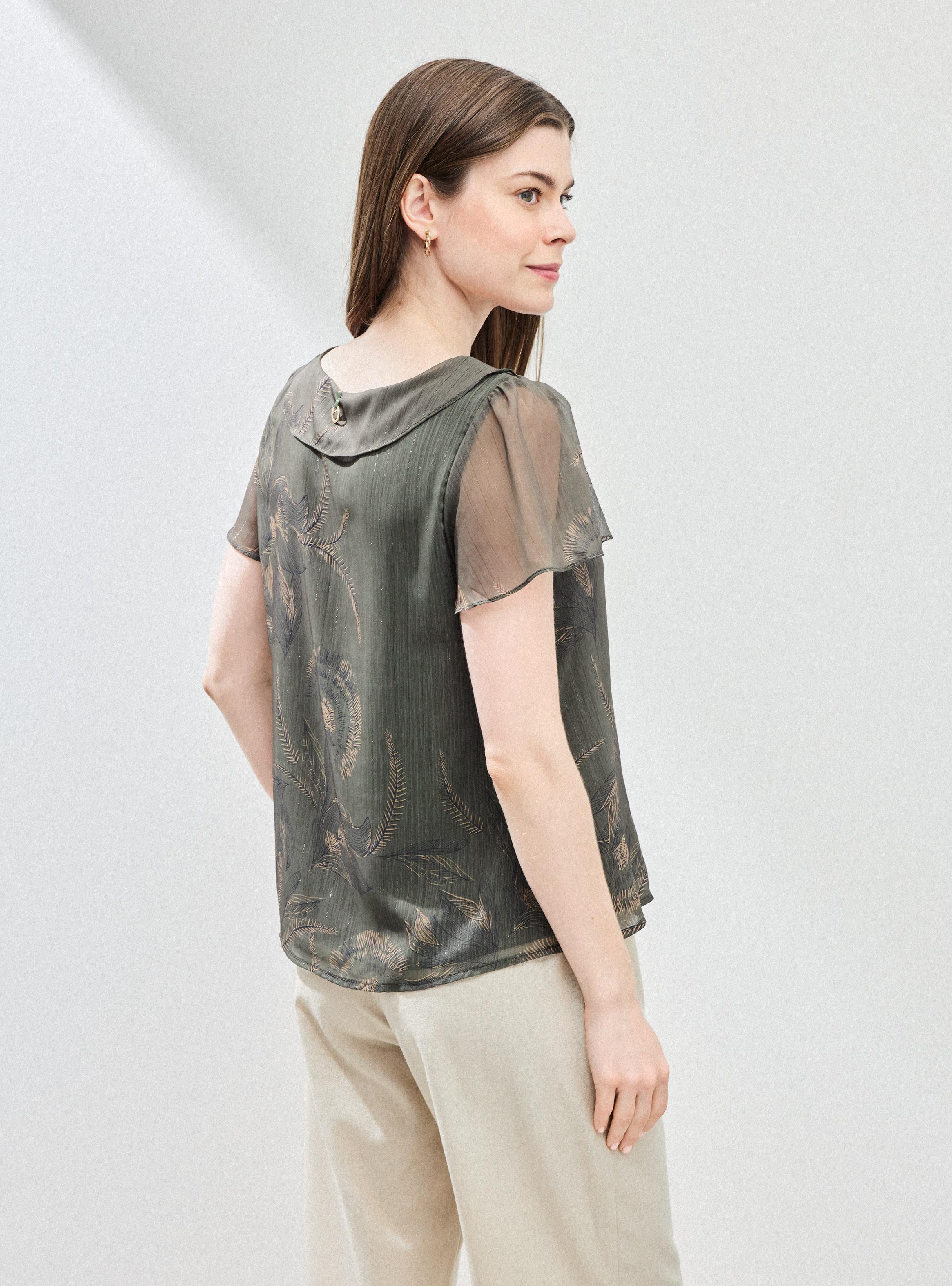 Blusa de Gasa con Lurex Estampada-1