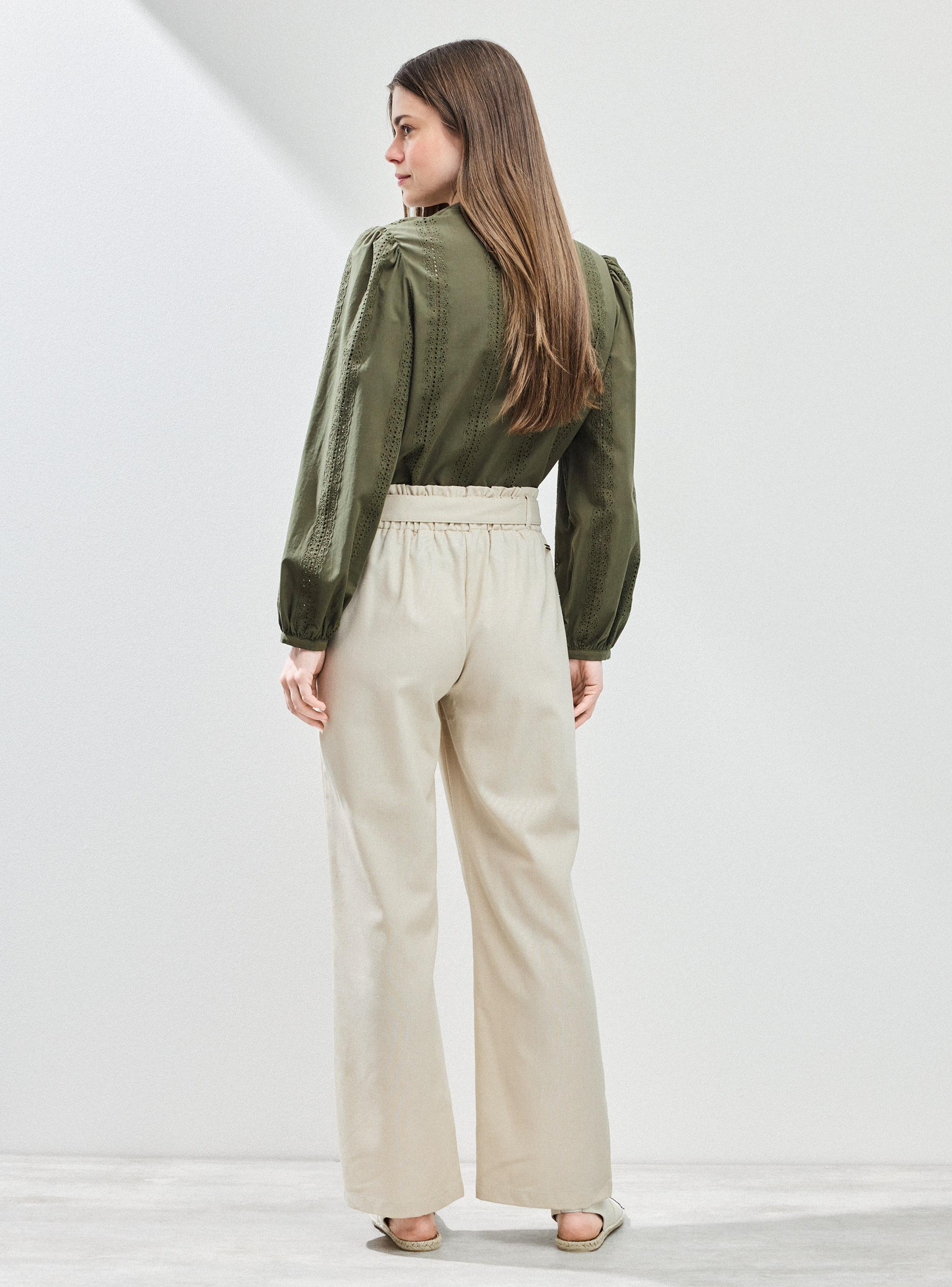 Pantalón Elasticado en Espalda con Cinturón-5