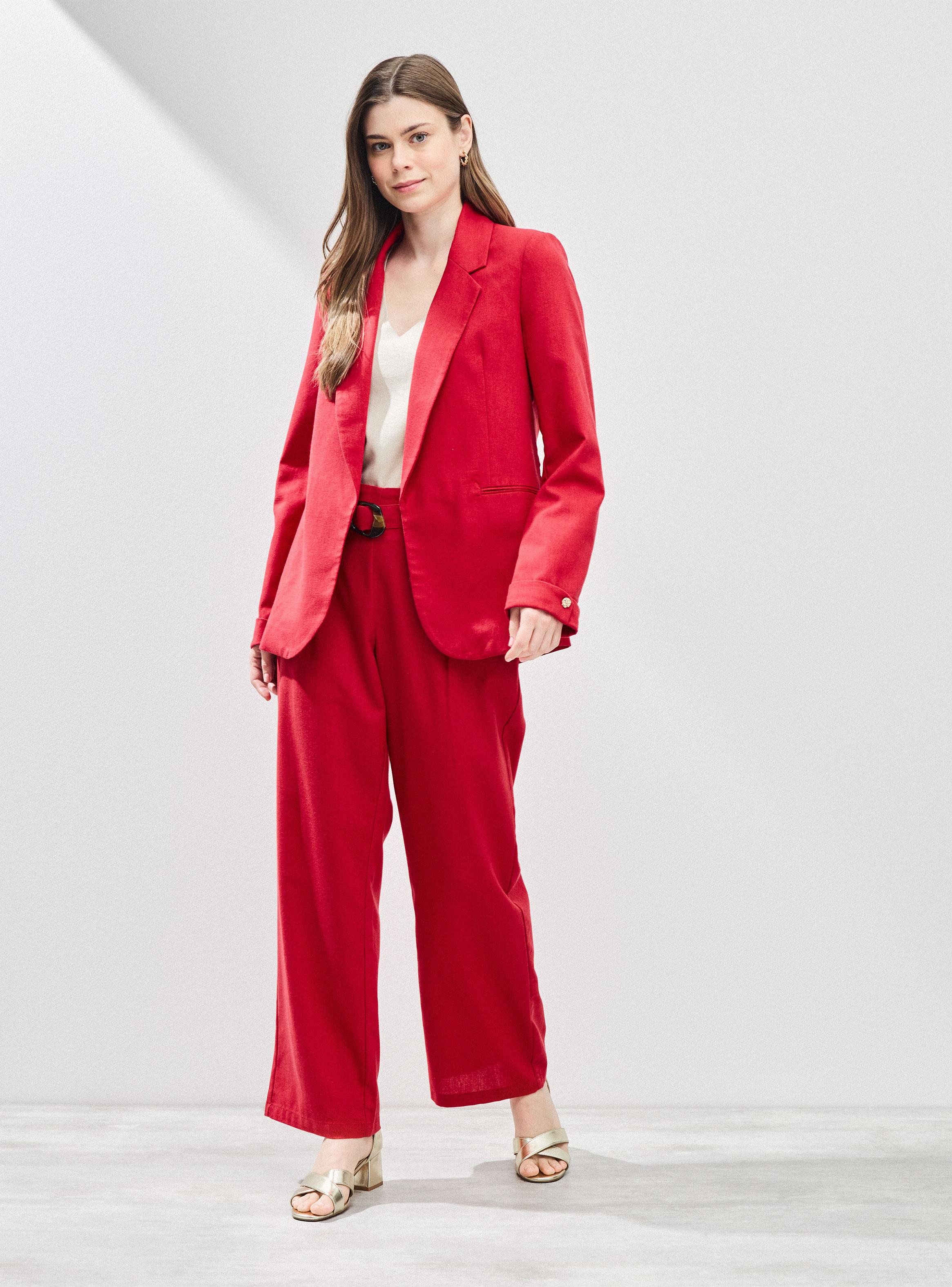Blazer con Lino y Pasador en Mangas-4