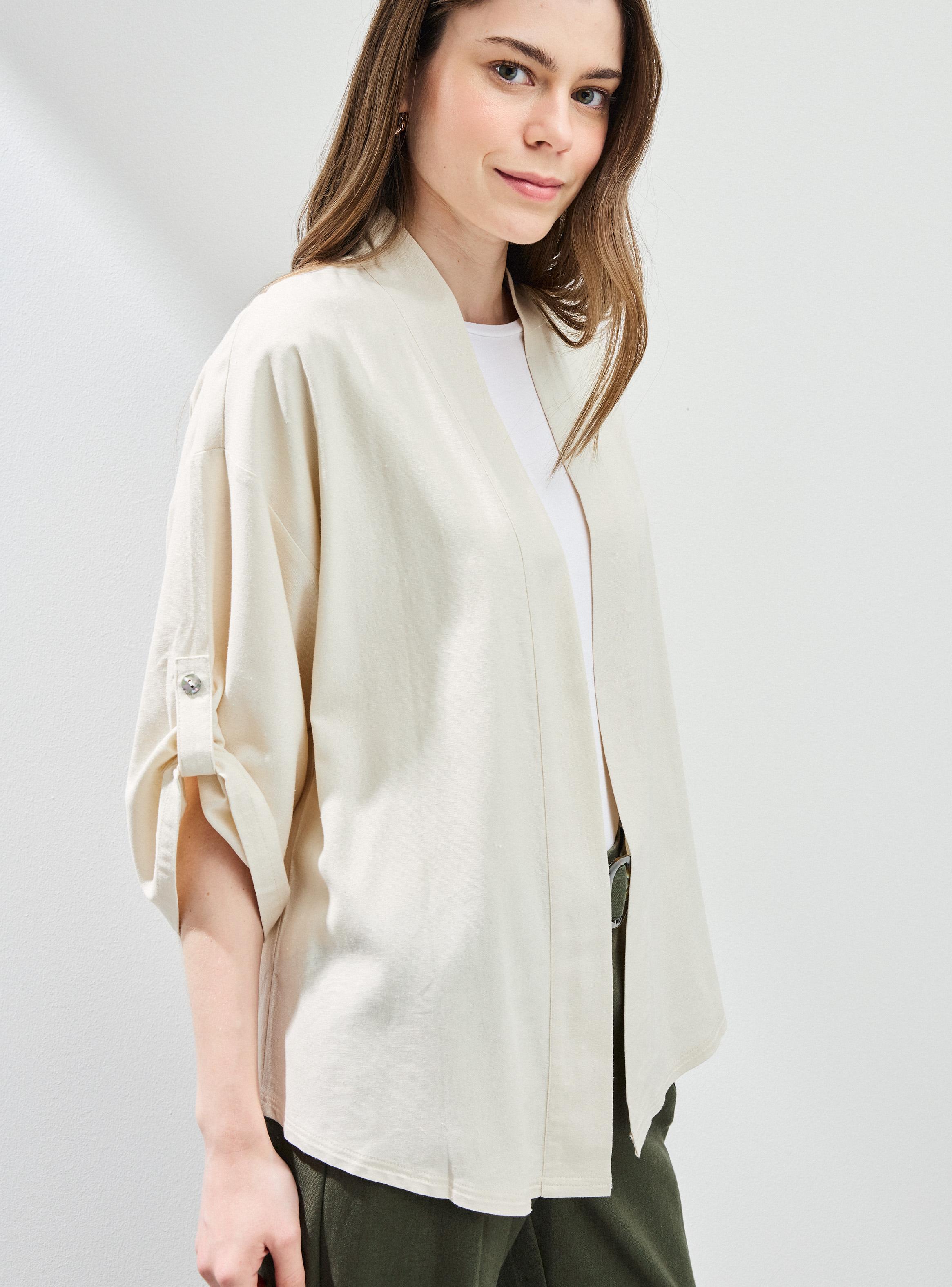 Kimono con Lino y Ajustador en Mangas-2