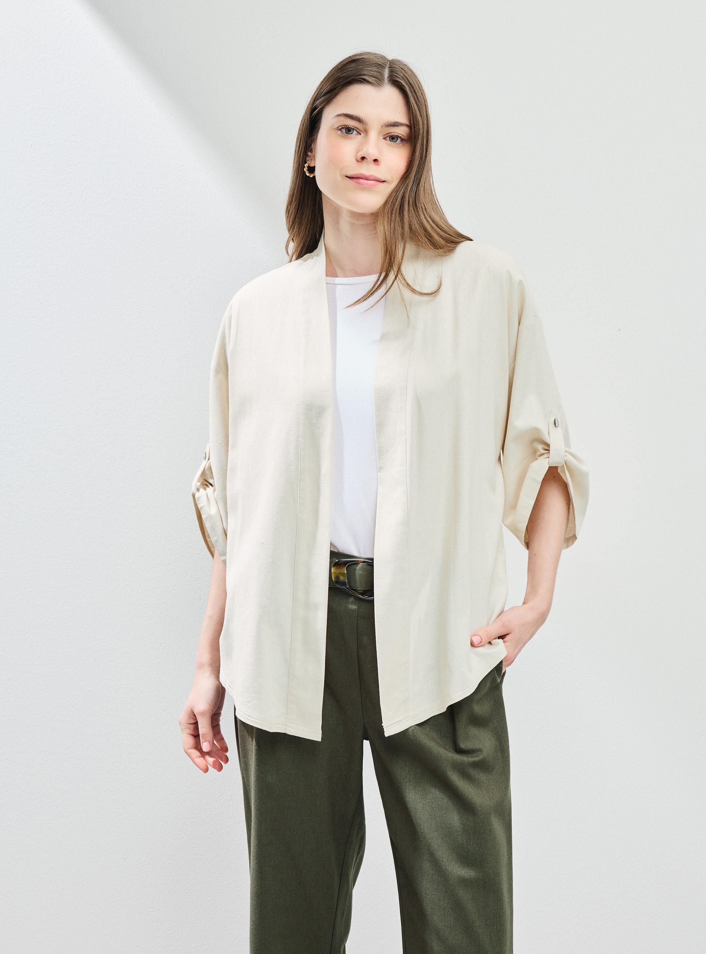 Kimono con Lino y Ajustador en Mangas-0