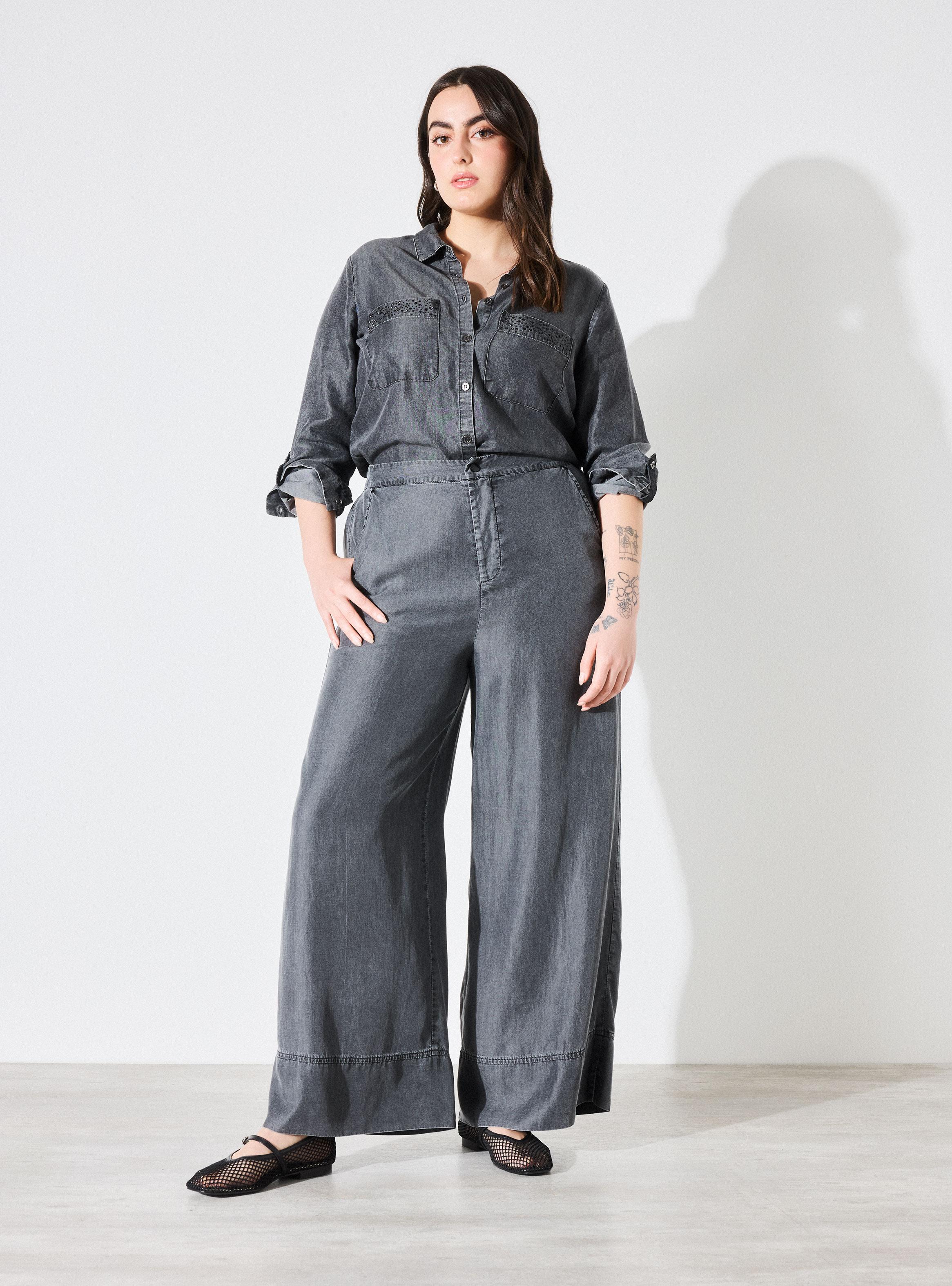 Pantalón Wide Leg Tencel Lavado-4