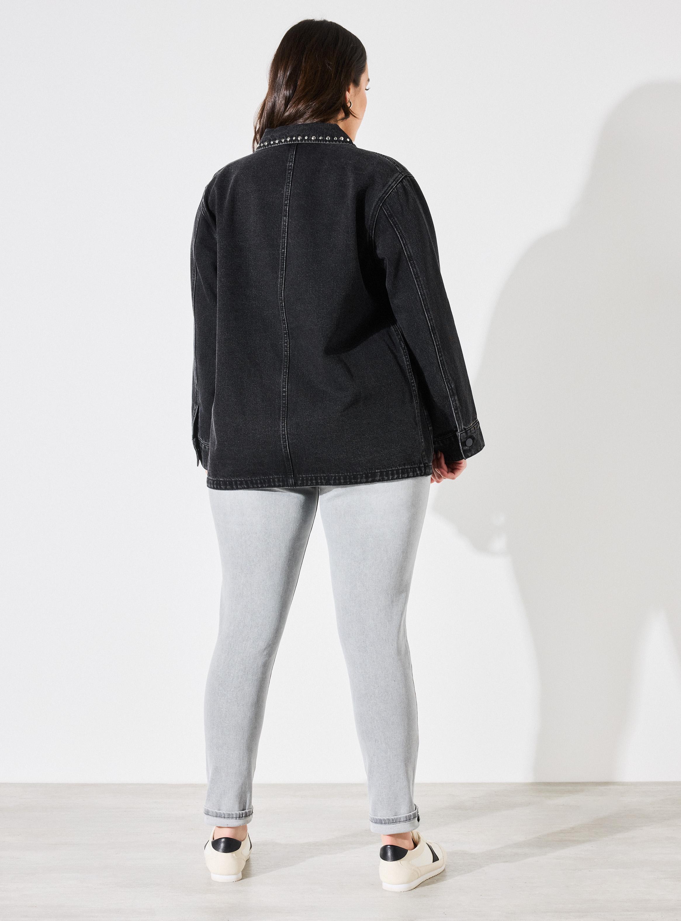 Chaqueta Casaca Sobre Camisa Denim con Tachas-5