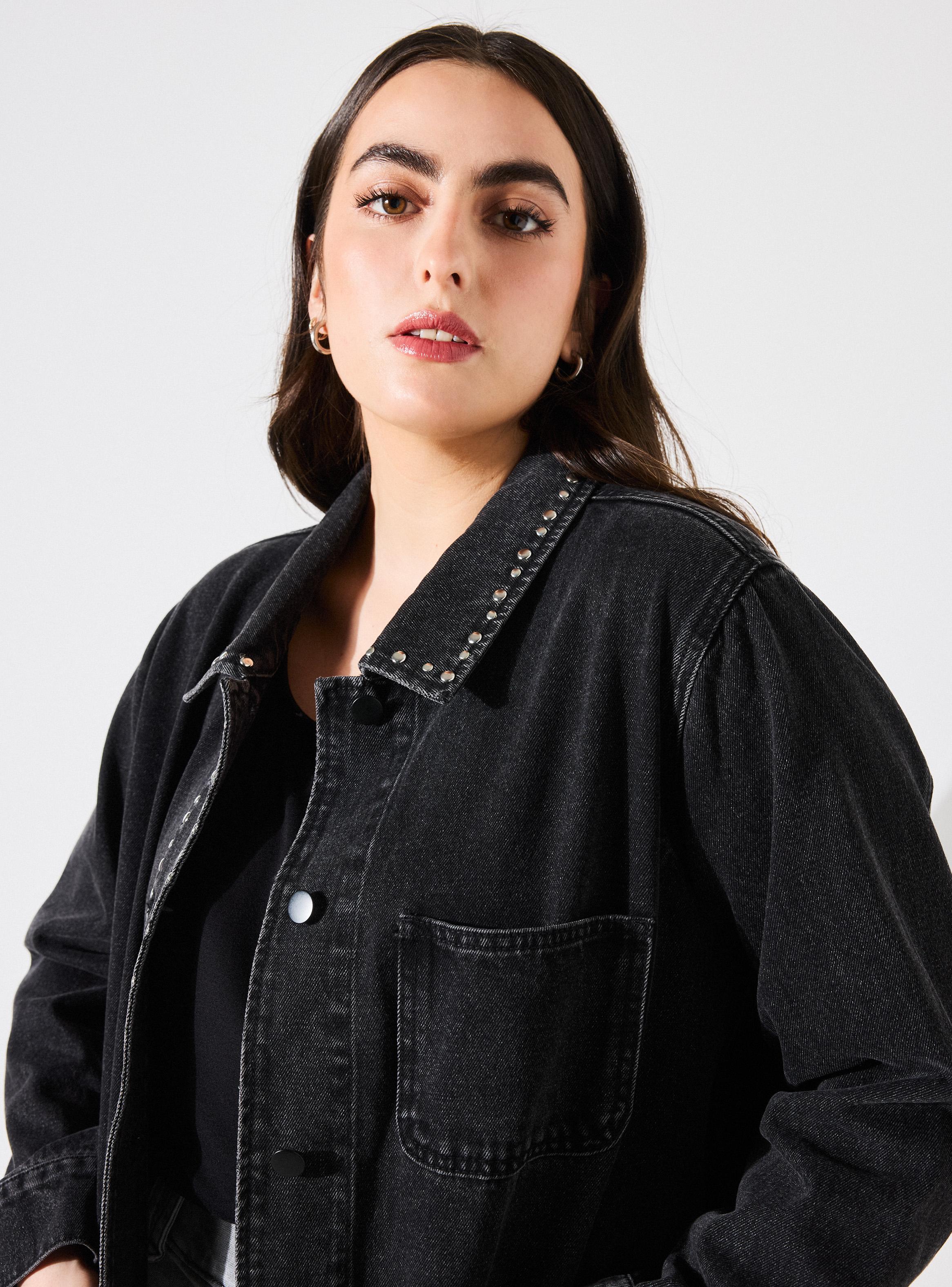 Chaqueta Casaca Sobre Camisa Denim con Tachas-3