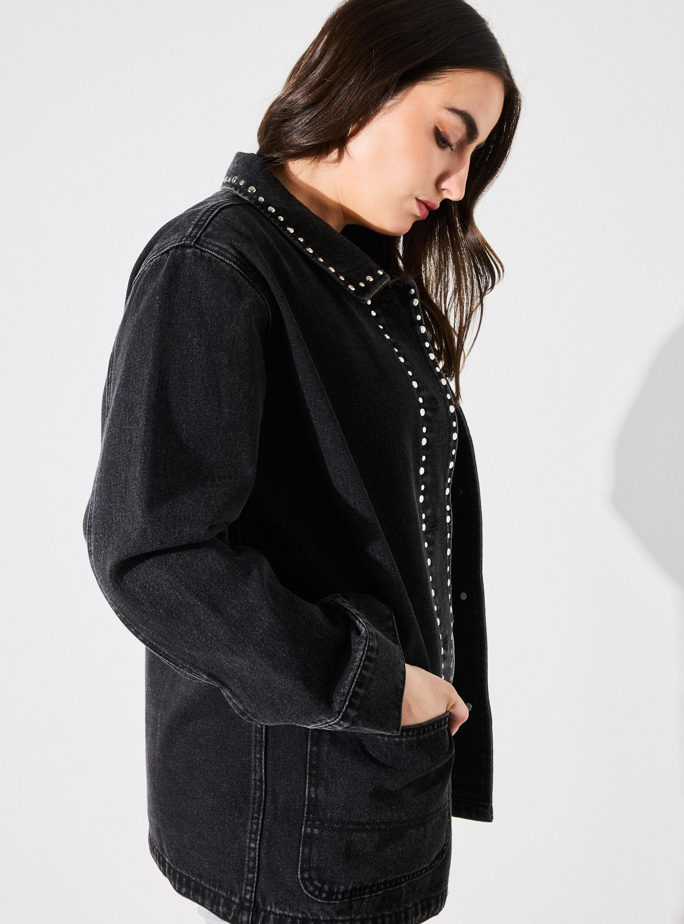 Chaqueta Casaca Sobre Camisa Denim con Tachas-2