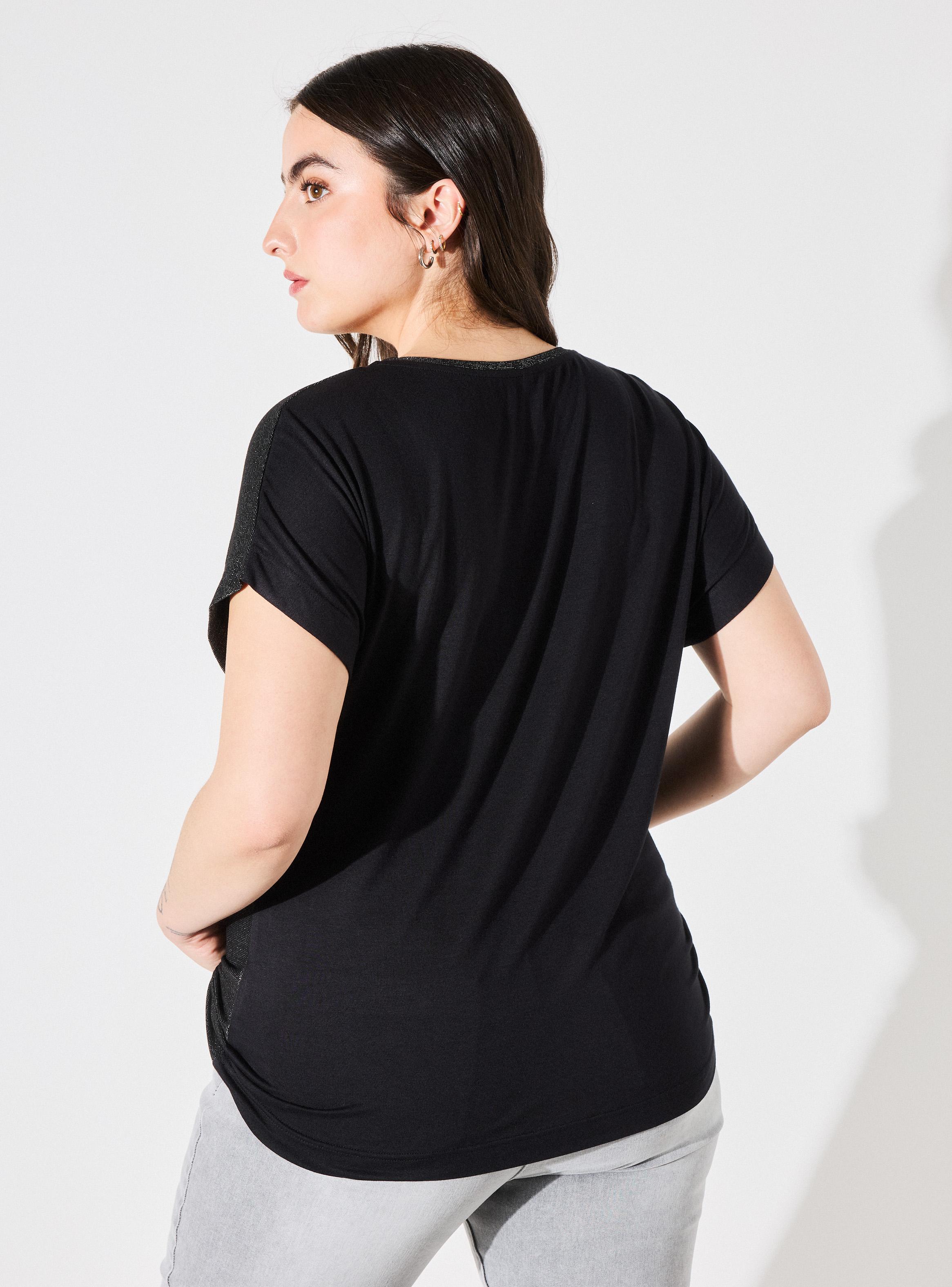 Polera Hombro Caído Mix Telas-1