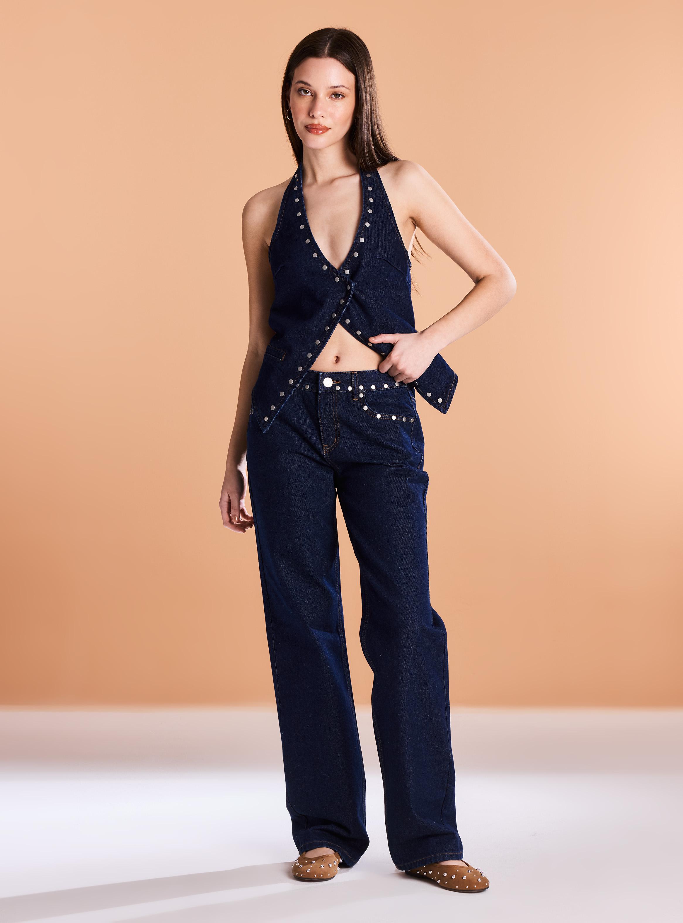 Jeans Low Rise y Aplicación de Tachas-4